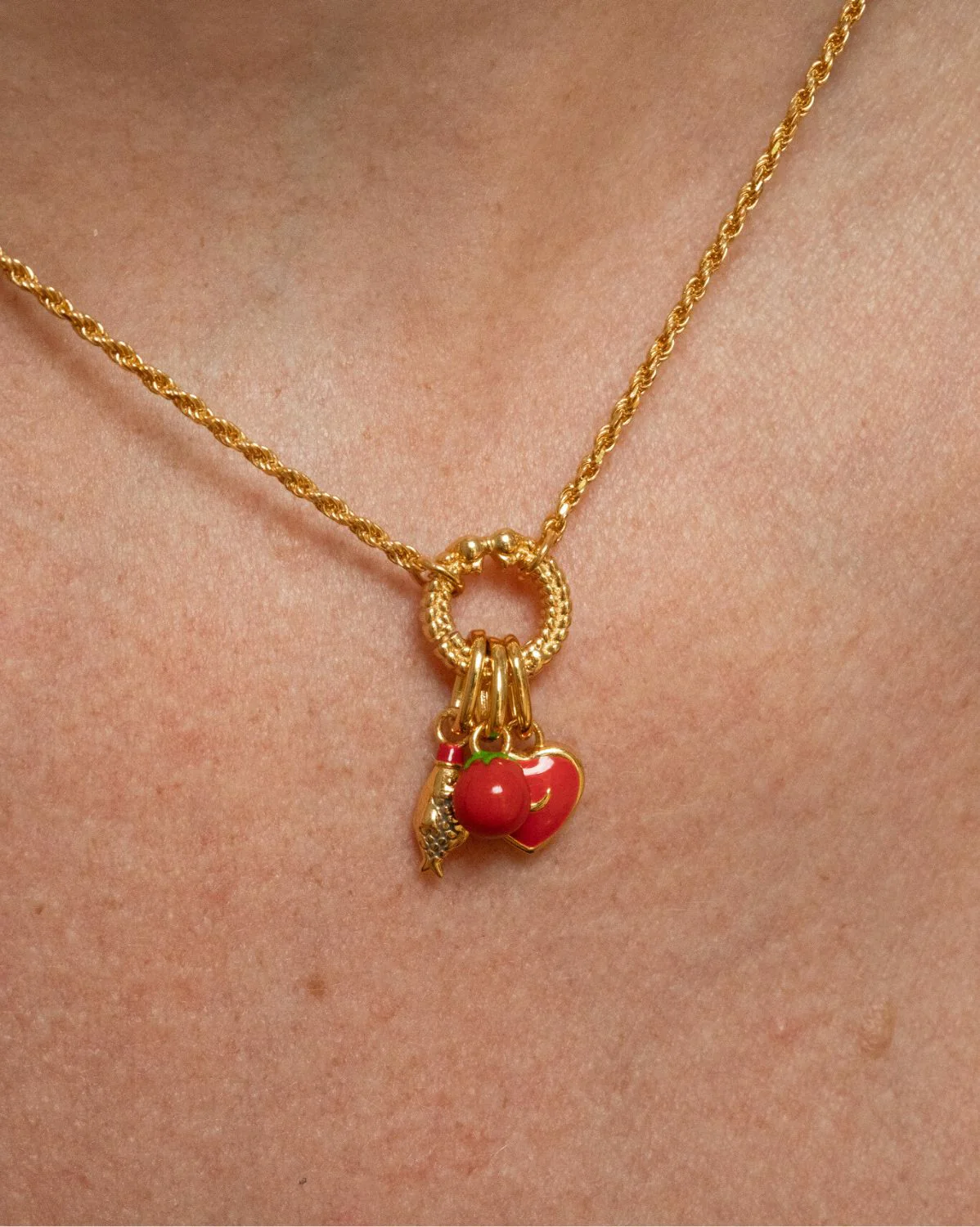 Solid Gold Sailor Moon Heart Charm - Image 3