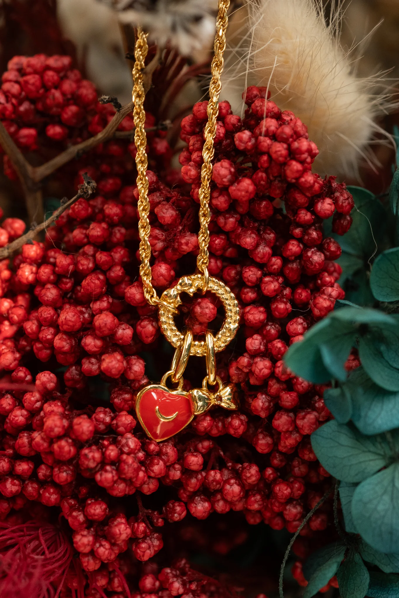 Solid Gold Sailor Moon Heart Charm - Image 5