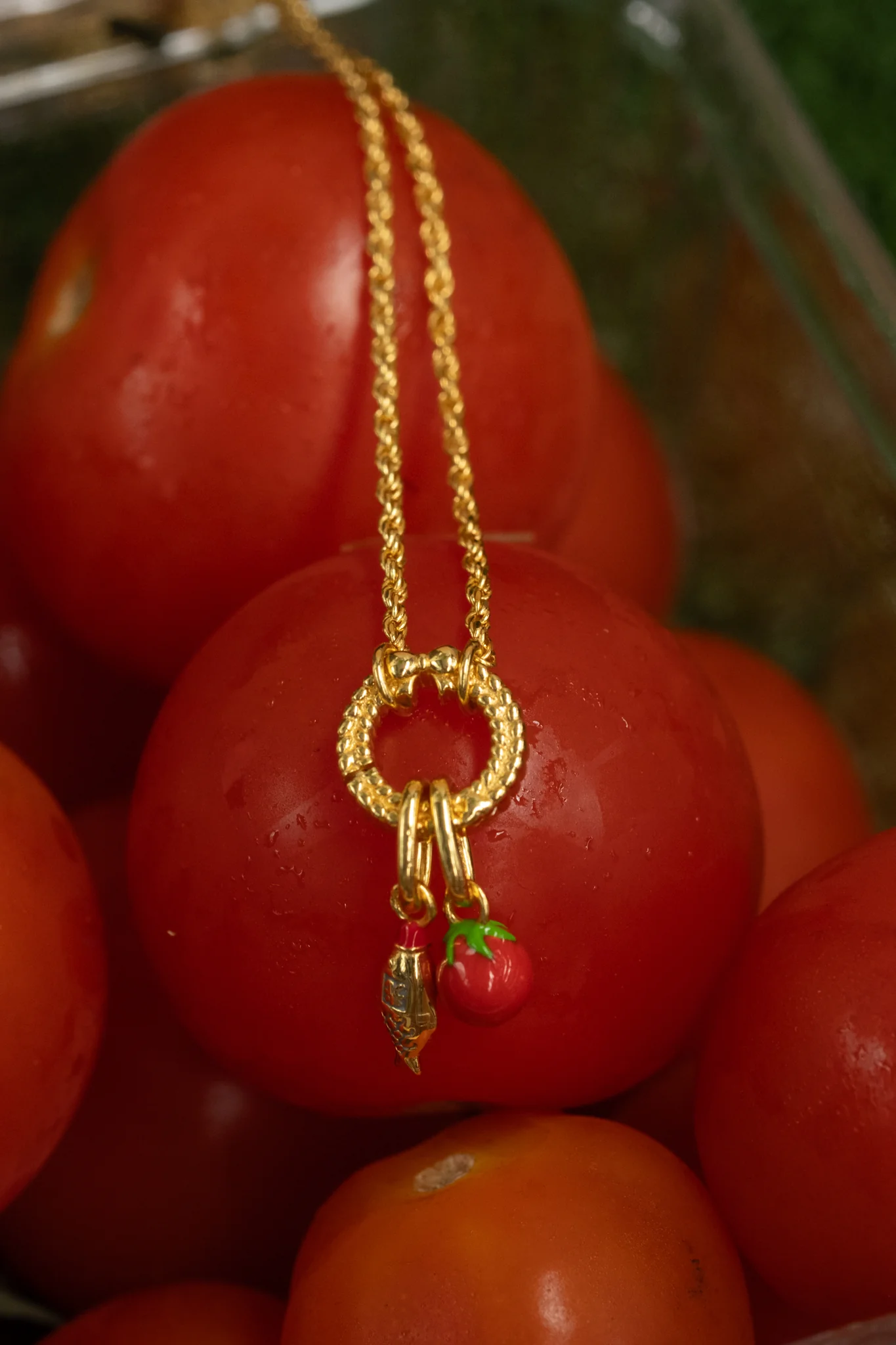 Solid Gold Tomato Charm - Image 5