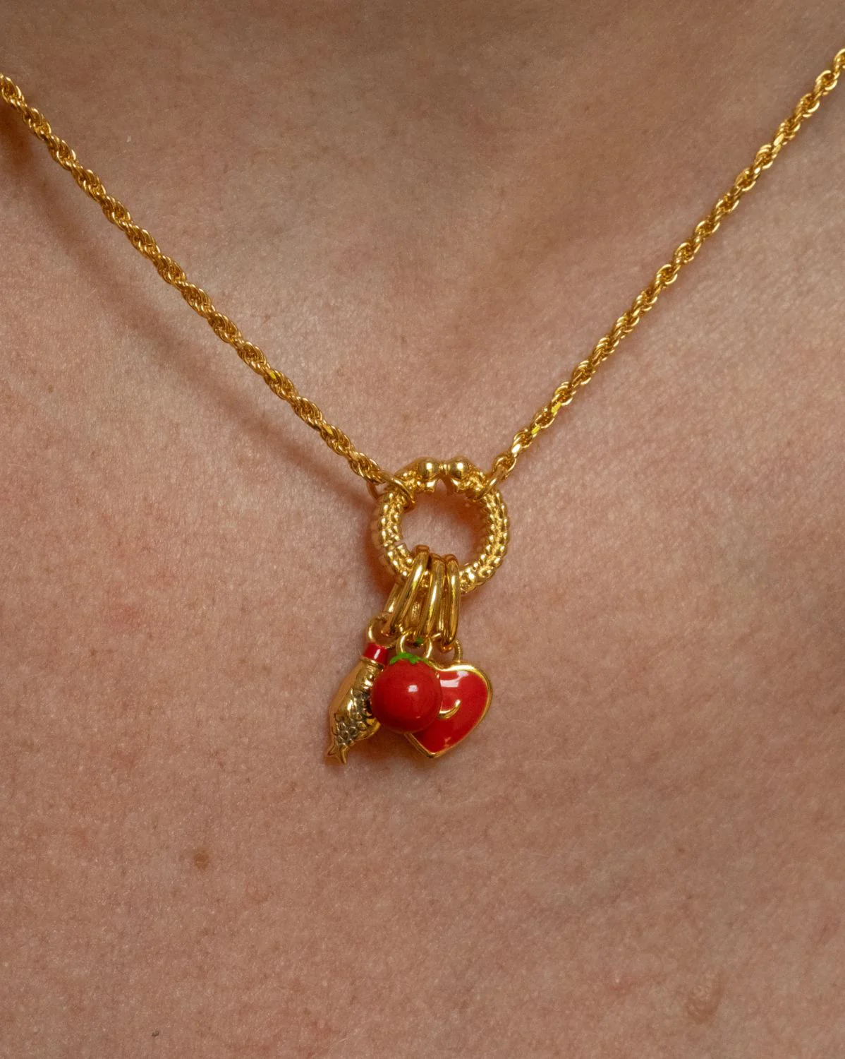 Solid Gold Tomato Charm - Image 4