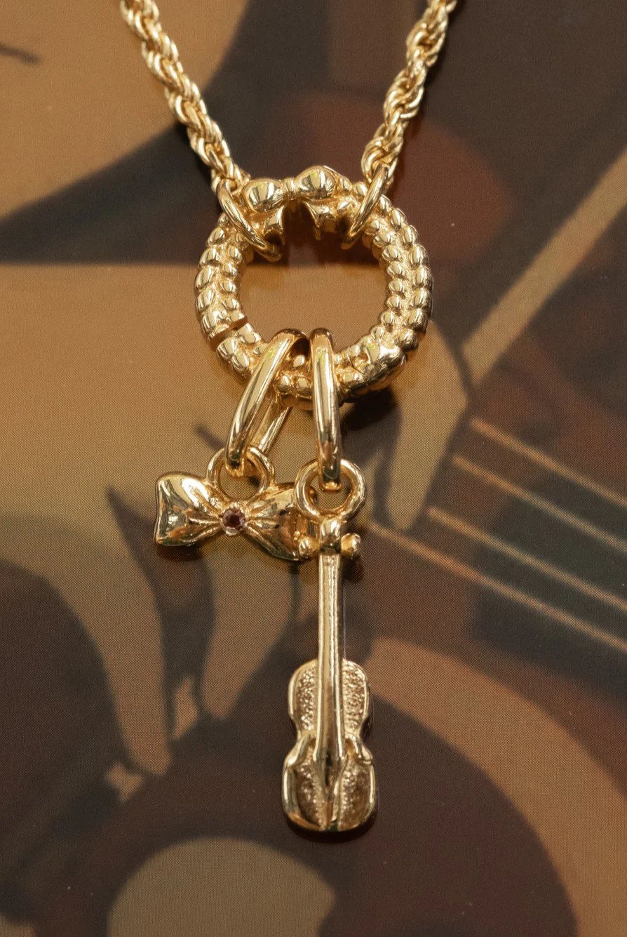 Solid Gold Violin Charm - Image 2