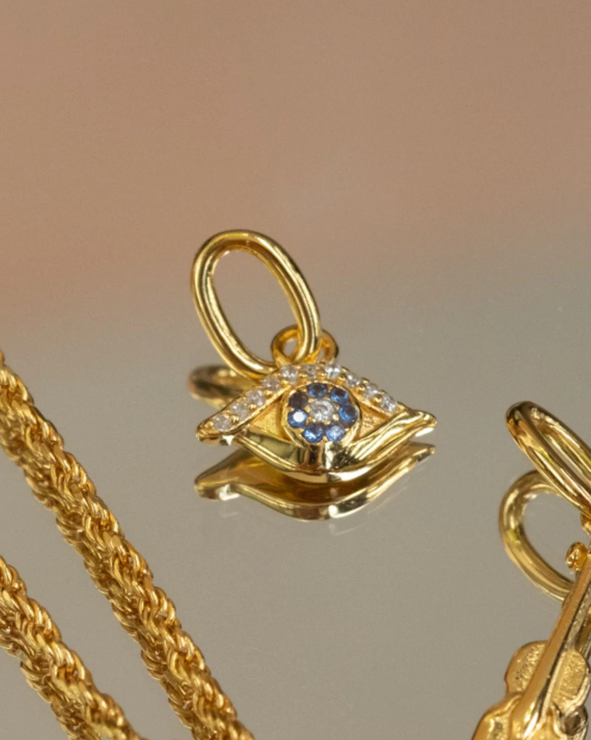 Solid Gold Gojo Evil Eye Charm - Image 4