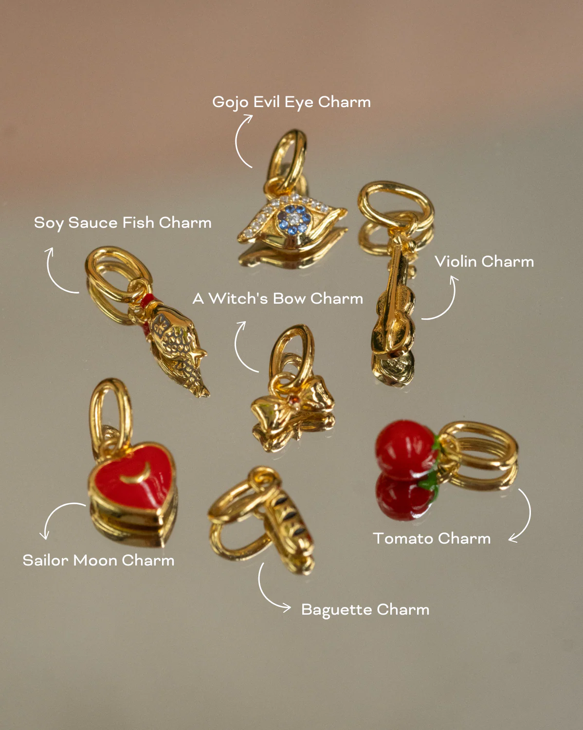 Solid Gold A Witch's Bow Charm - Image 7