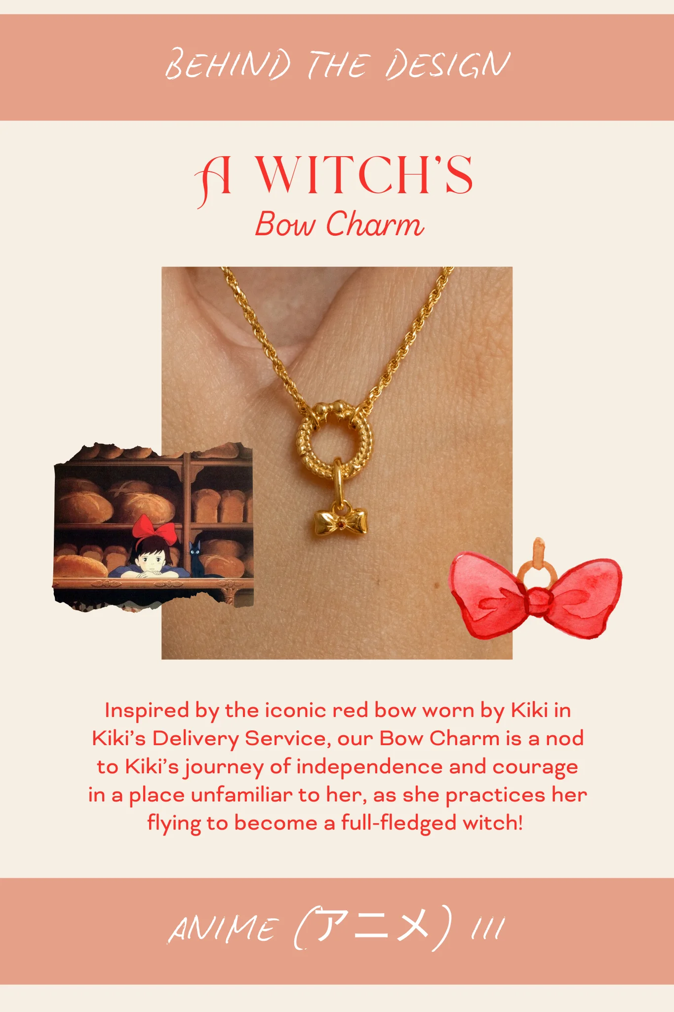 Solid Gold A Witch's Bow Charm - Image 8
