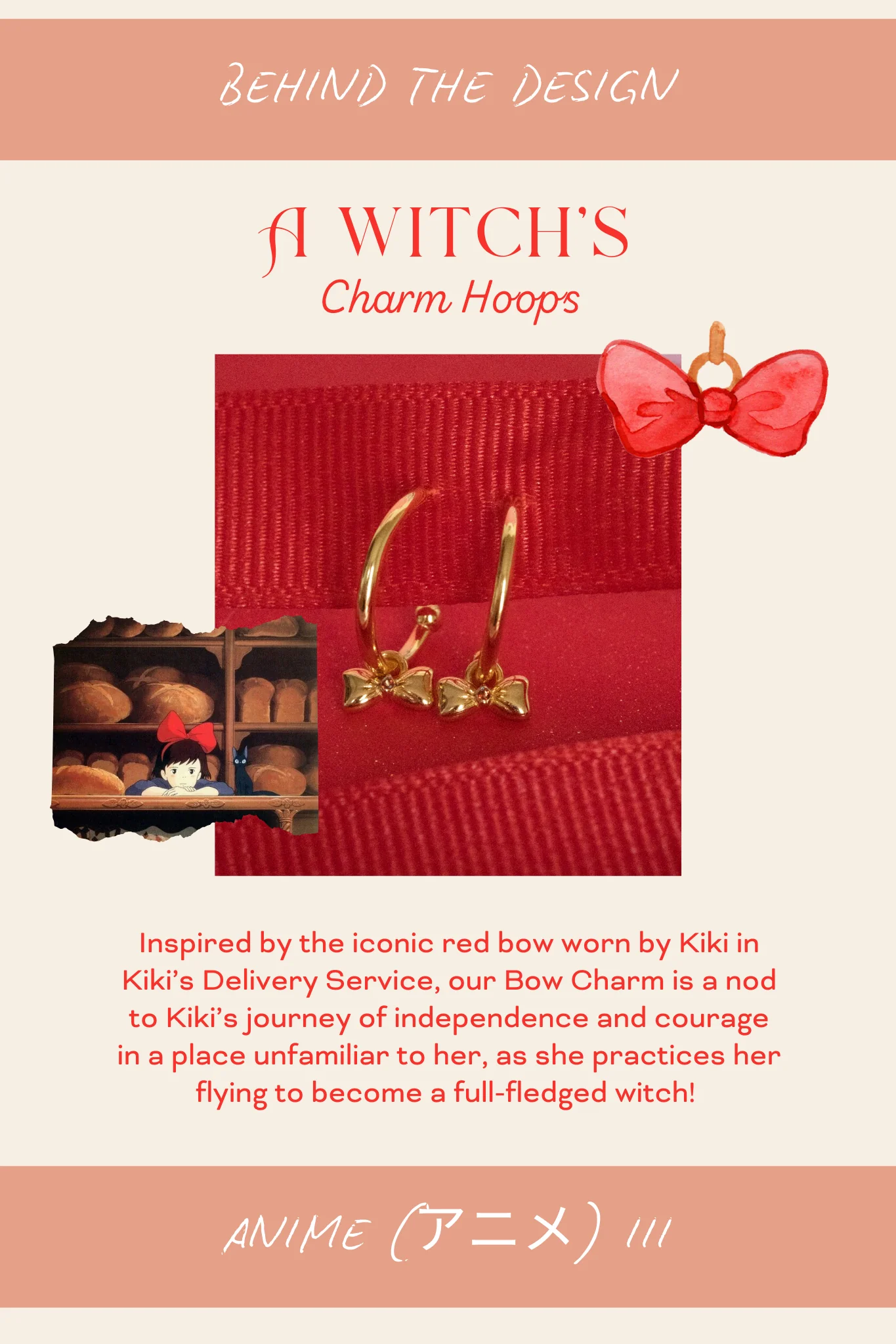 A Witch's Bow Charm Hoops - Image 7