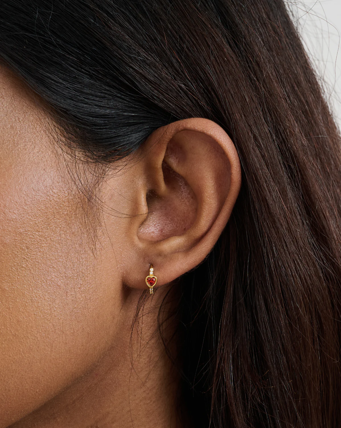Aiko Red Heart Hoops - Image 2
