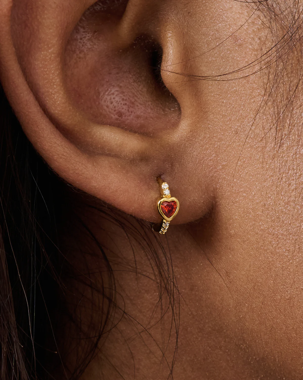 Aiko Red Heart Hoops - Image 5