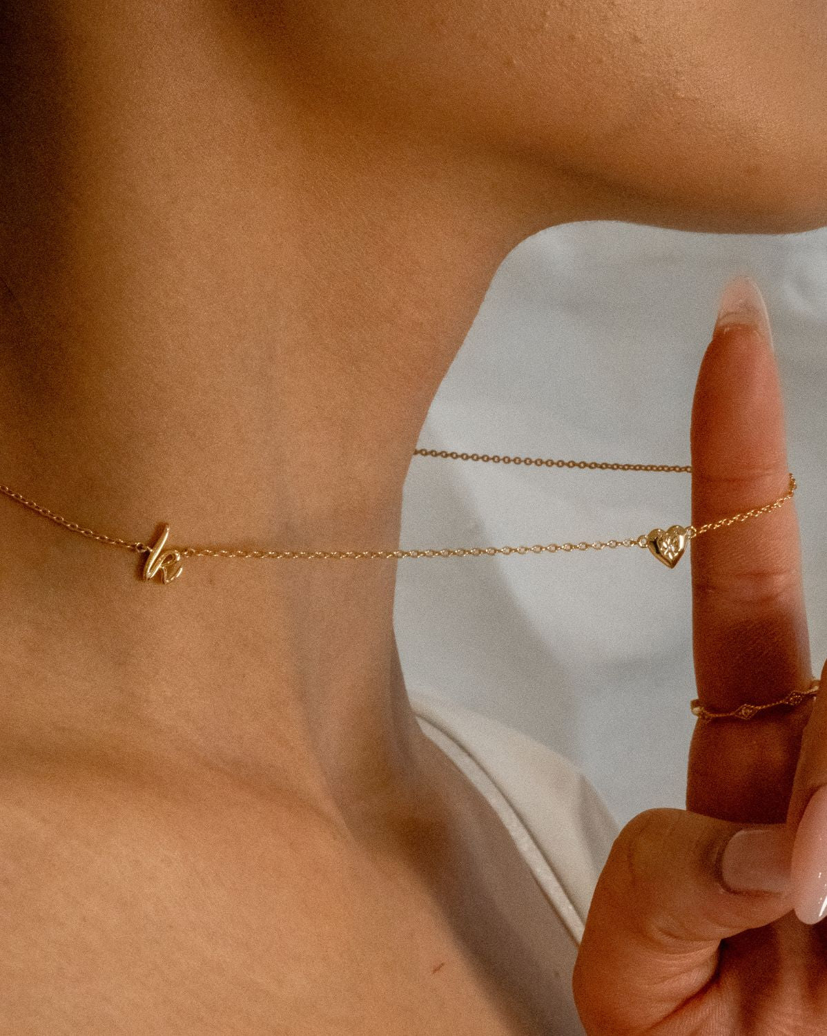 Amour Cursive Initial Necklace - Image 2