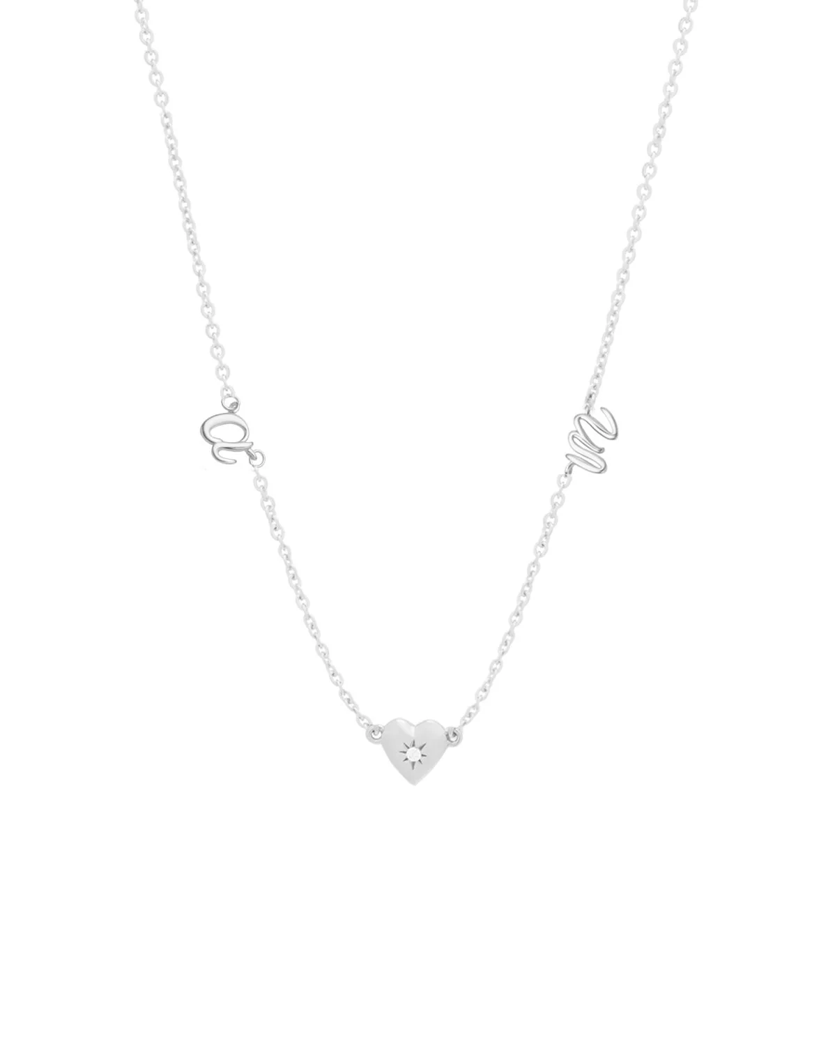 Amour Cursive Initial Necklace - Sterling Silver
