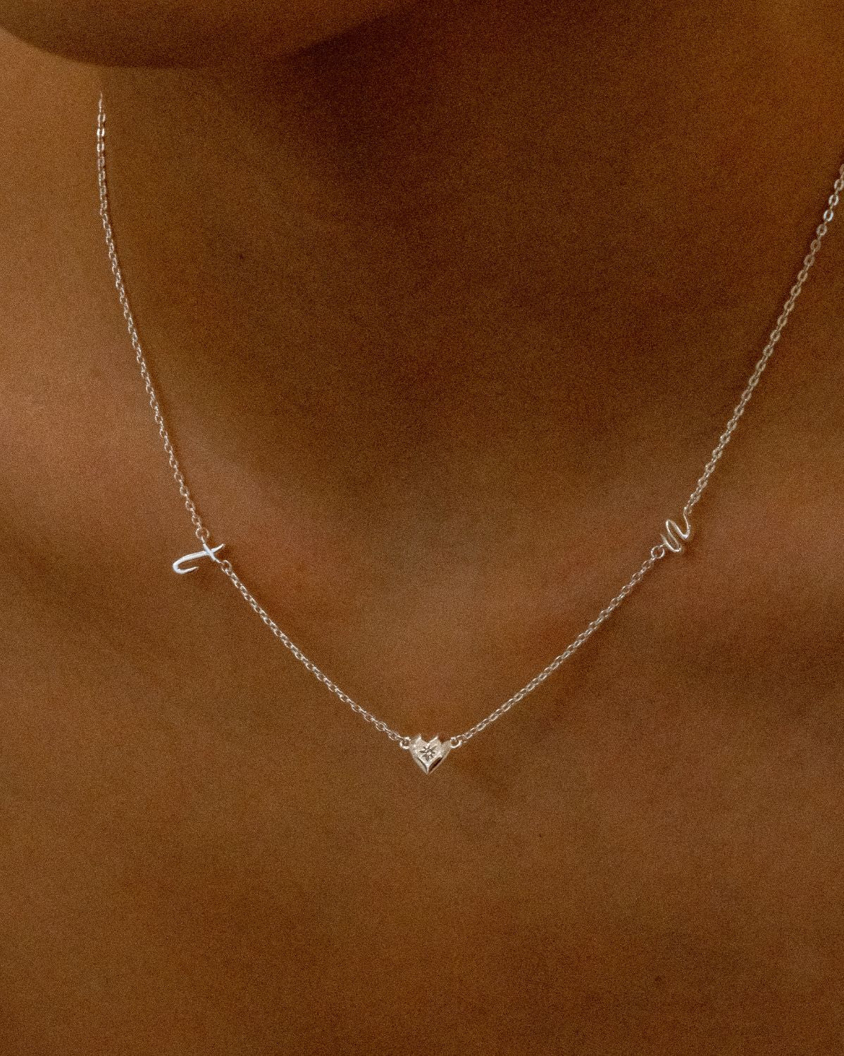 Amour Cursive Initial Necklace - Sterling Silver - Image 2