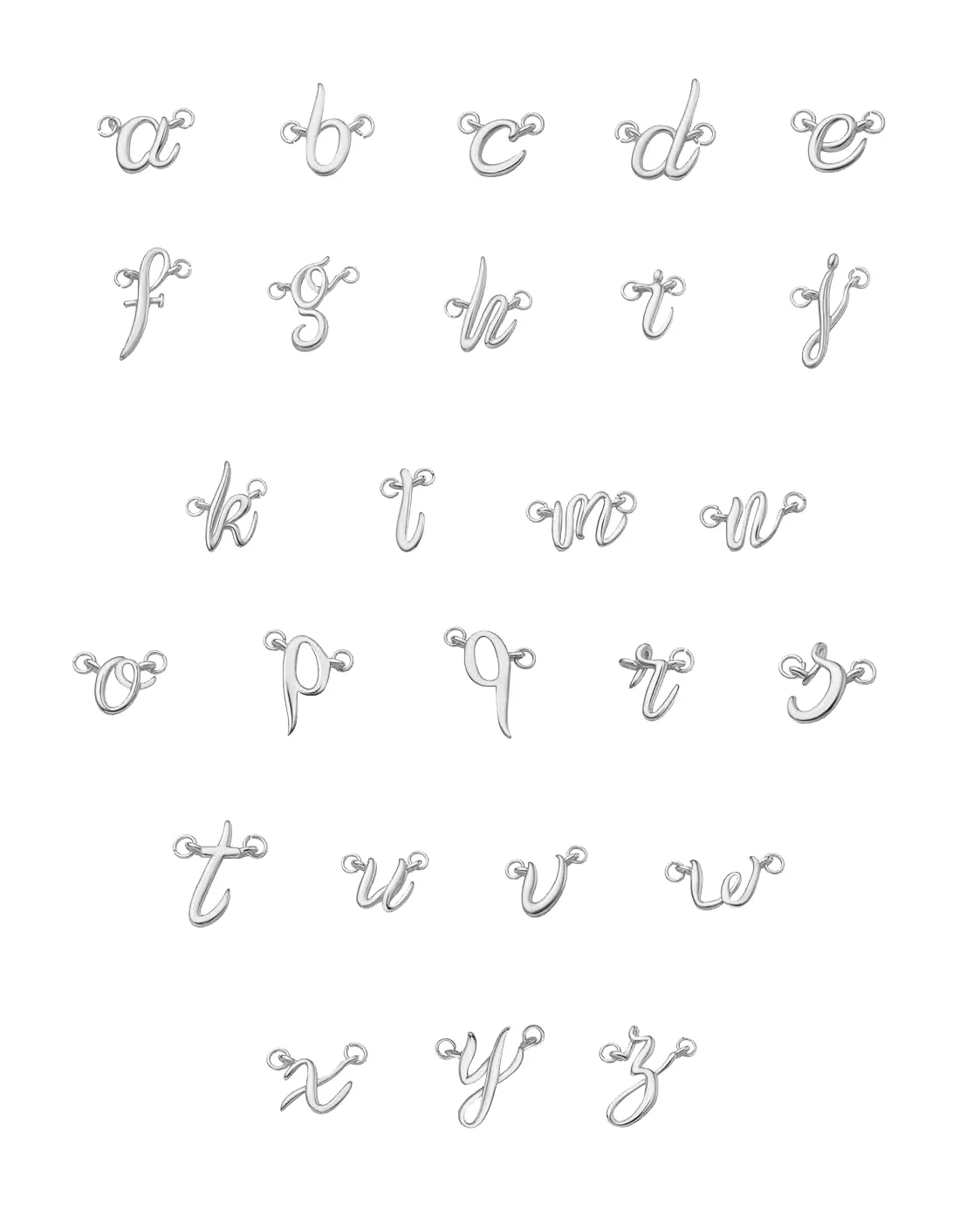 Amour Cursive Initial Necklace - Sterling Silver - Image 3