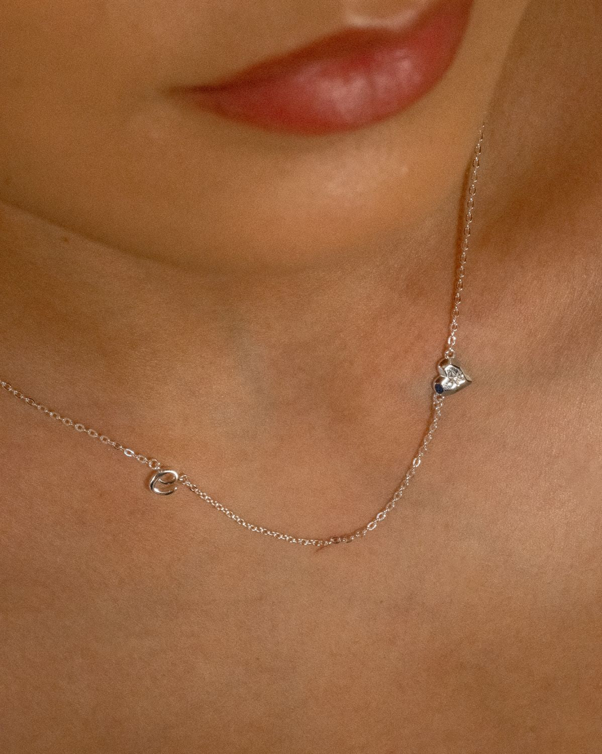 Amour Cursive Initial Necklace - Sterling Silver - Image 4