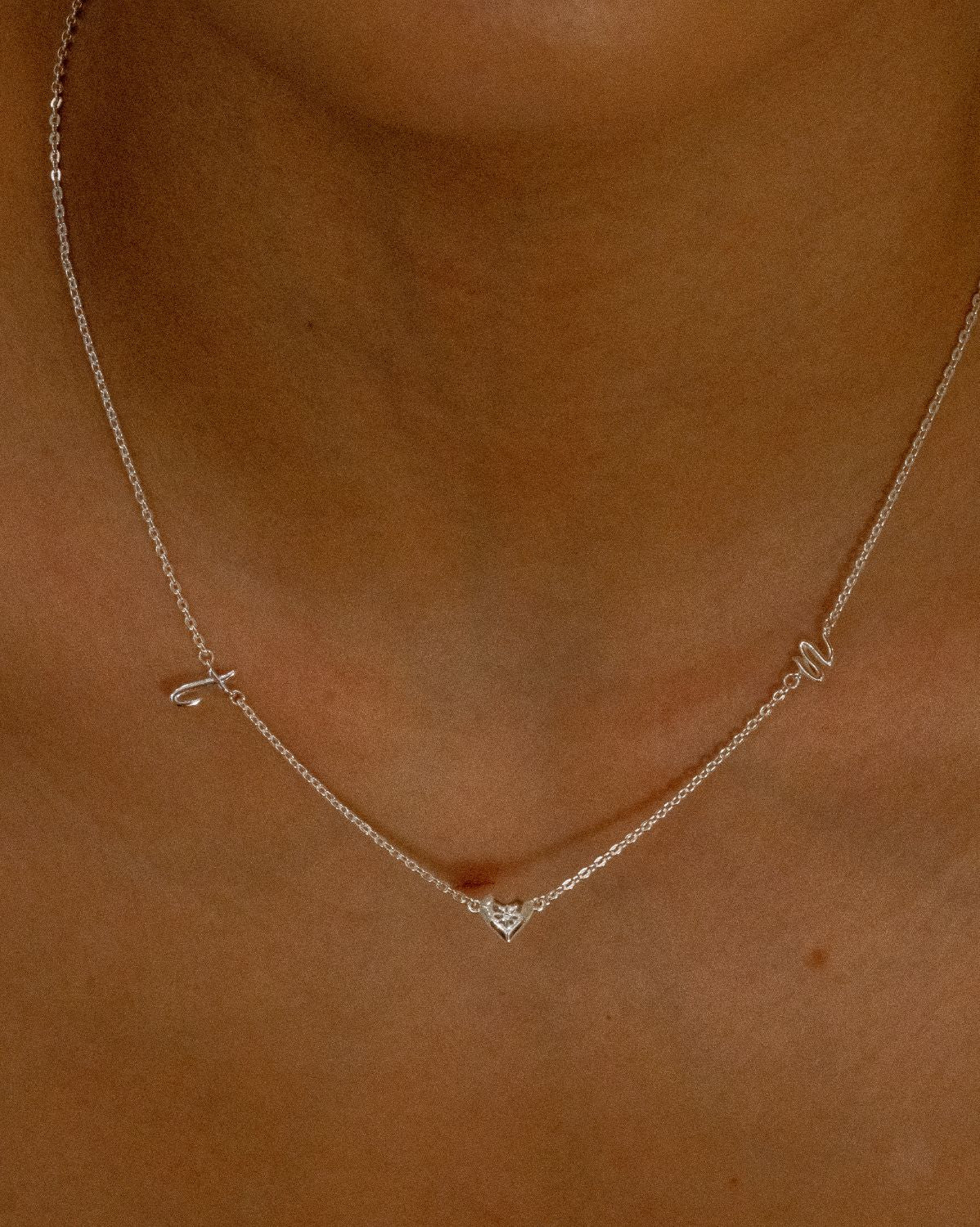 Amour Cursive Initial Necklace - Sterling Silver - Image 5