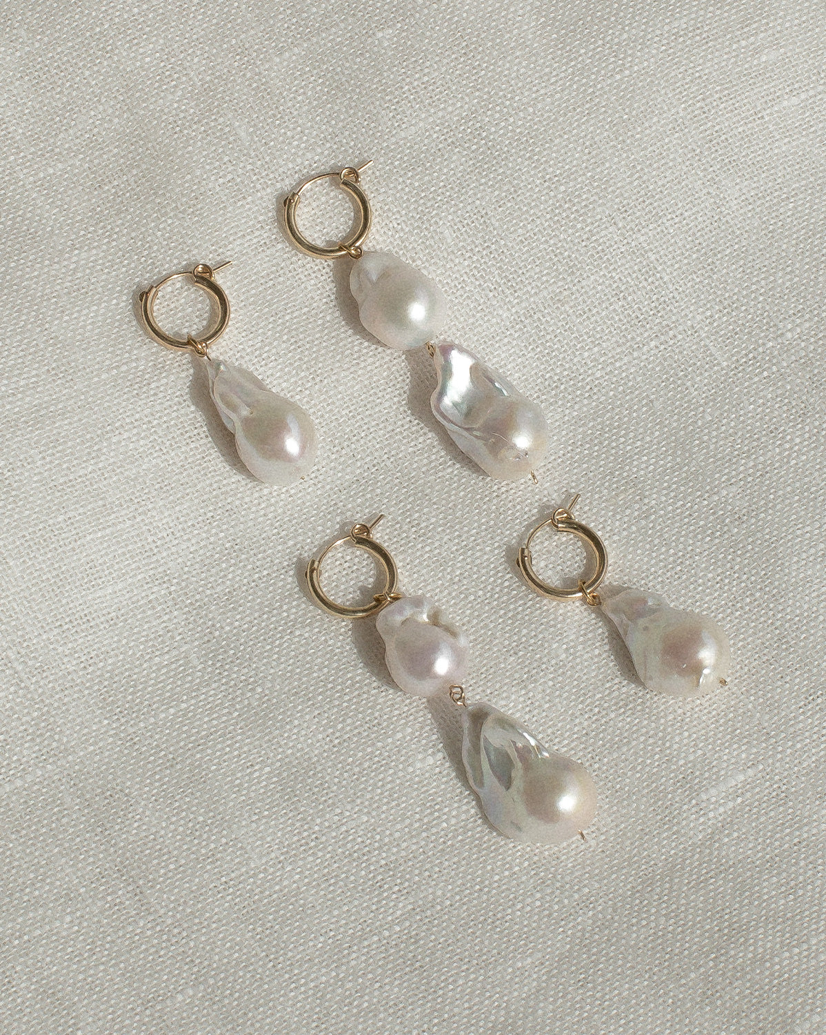 Aphrodite Baroque Pearl Earrings (Double Pearl) - Image 3