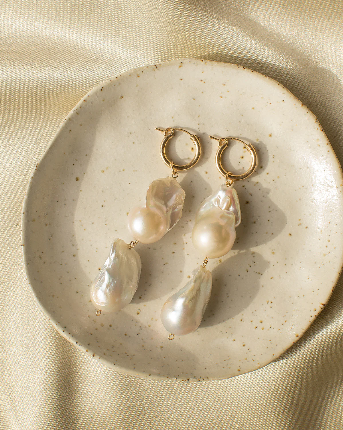 Aphrodite Baroque Pearl Earrings (Double Pearl) - Image 8
