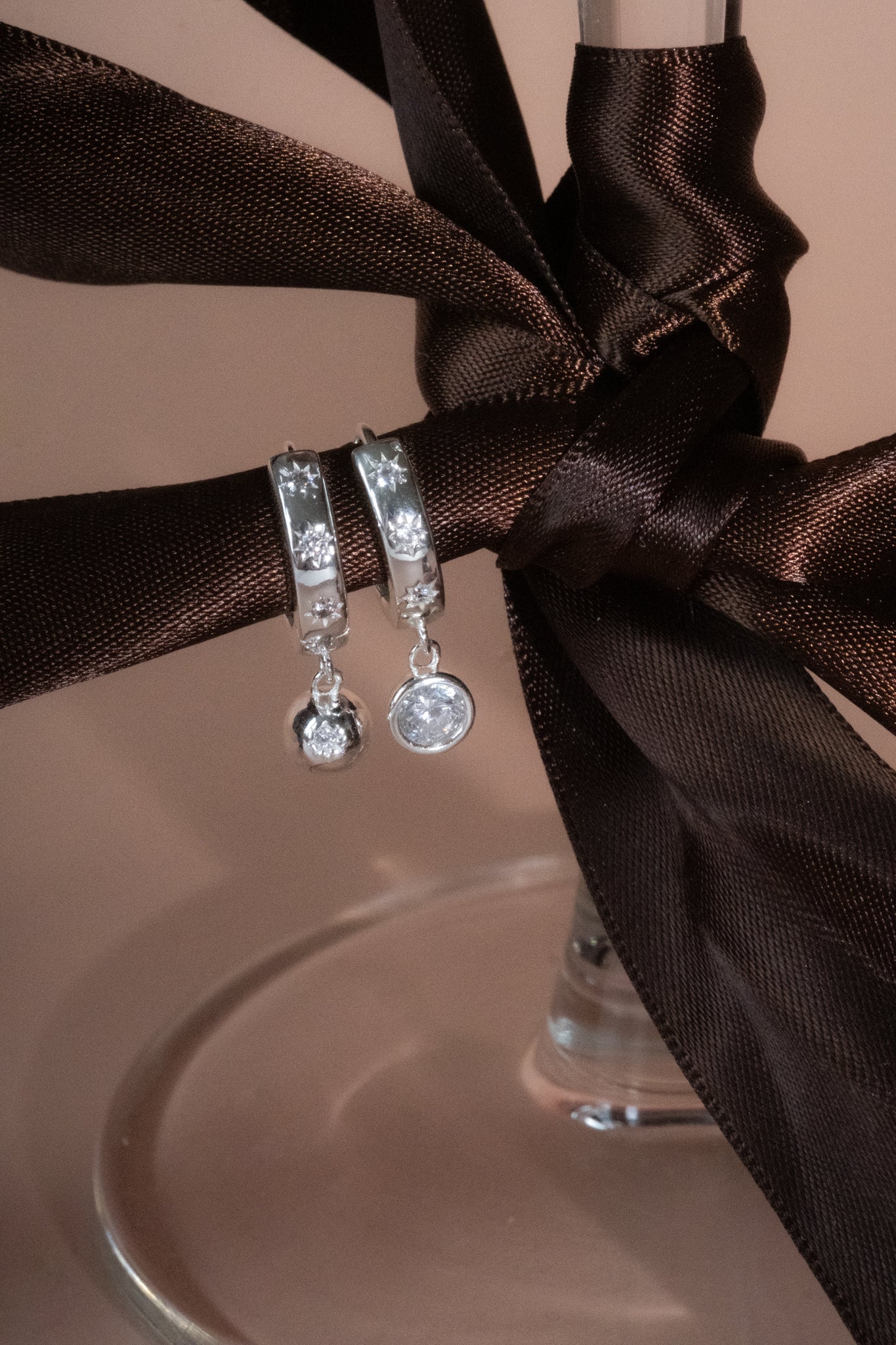 Arie Reversible Bezel Starburst Hoops - Sterling Silver - Image 6