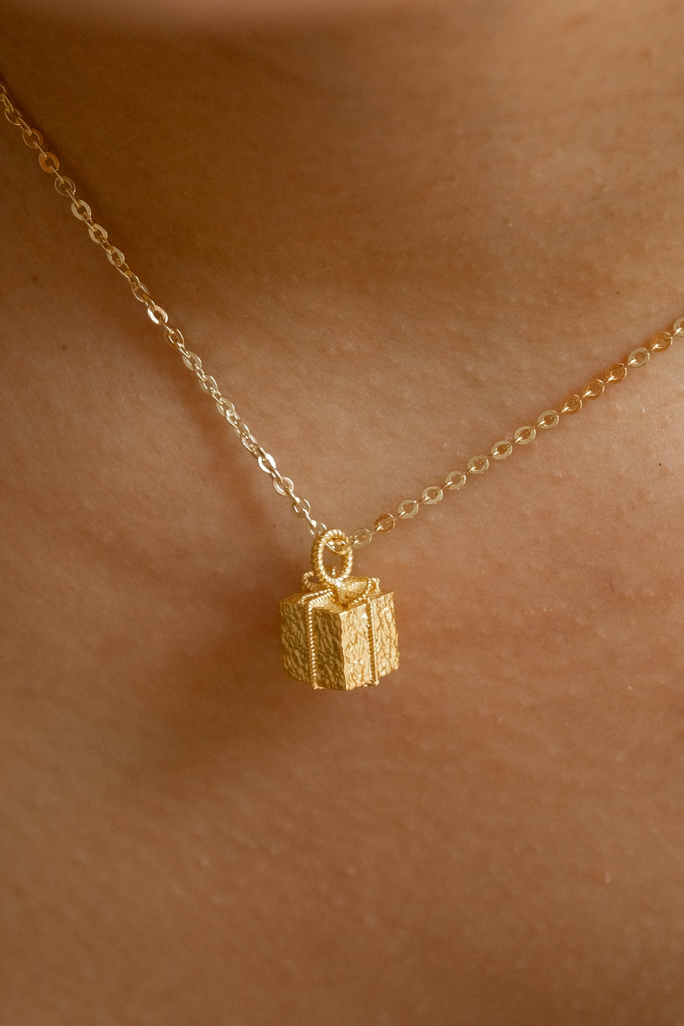 Solid Gold Arriety Sugar Cube Pendant (Ready to ship) - Image 4