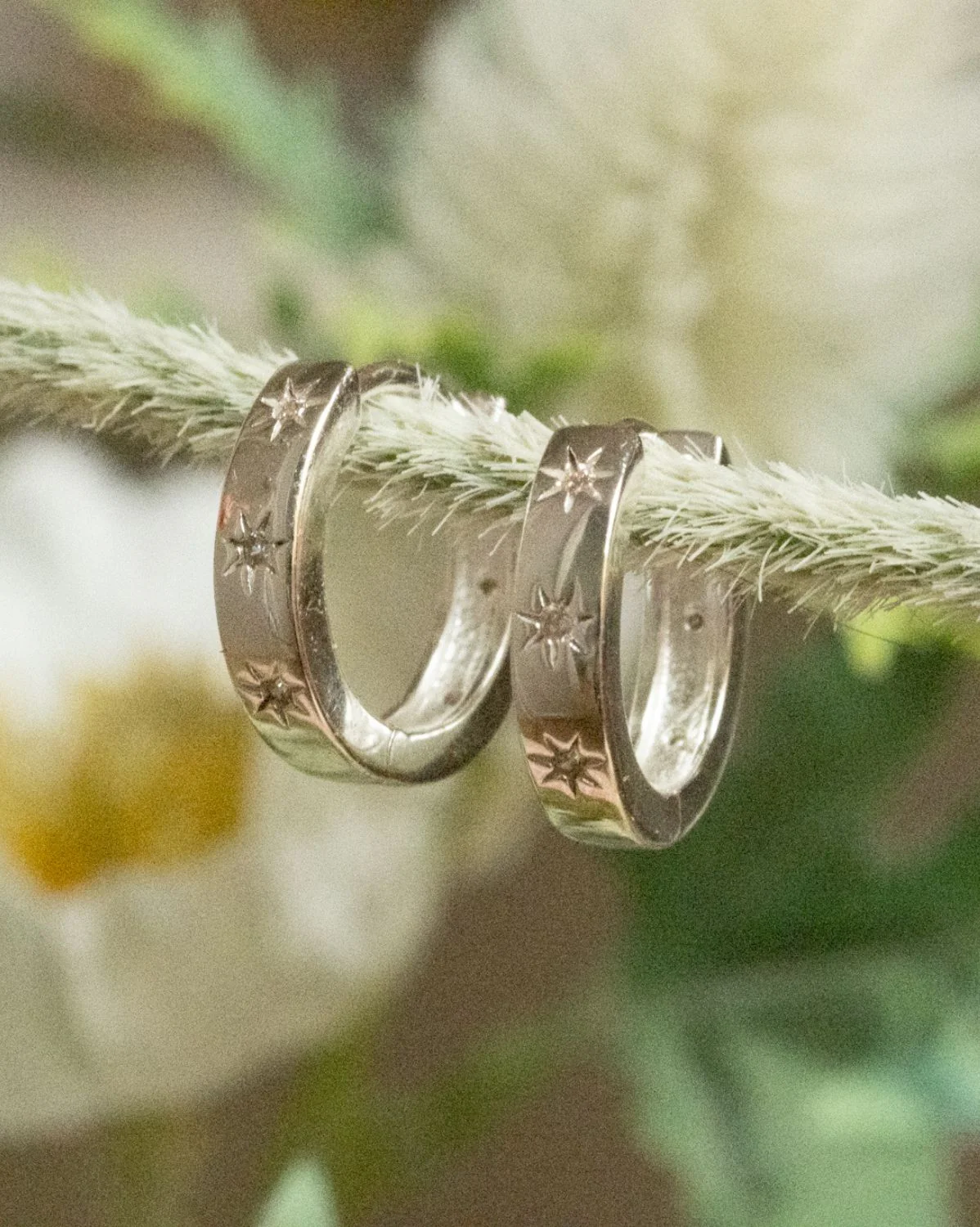 Aurora Bold Gemstone Hoops - Sterling Silver - Image 2