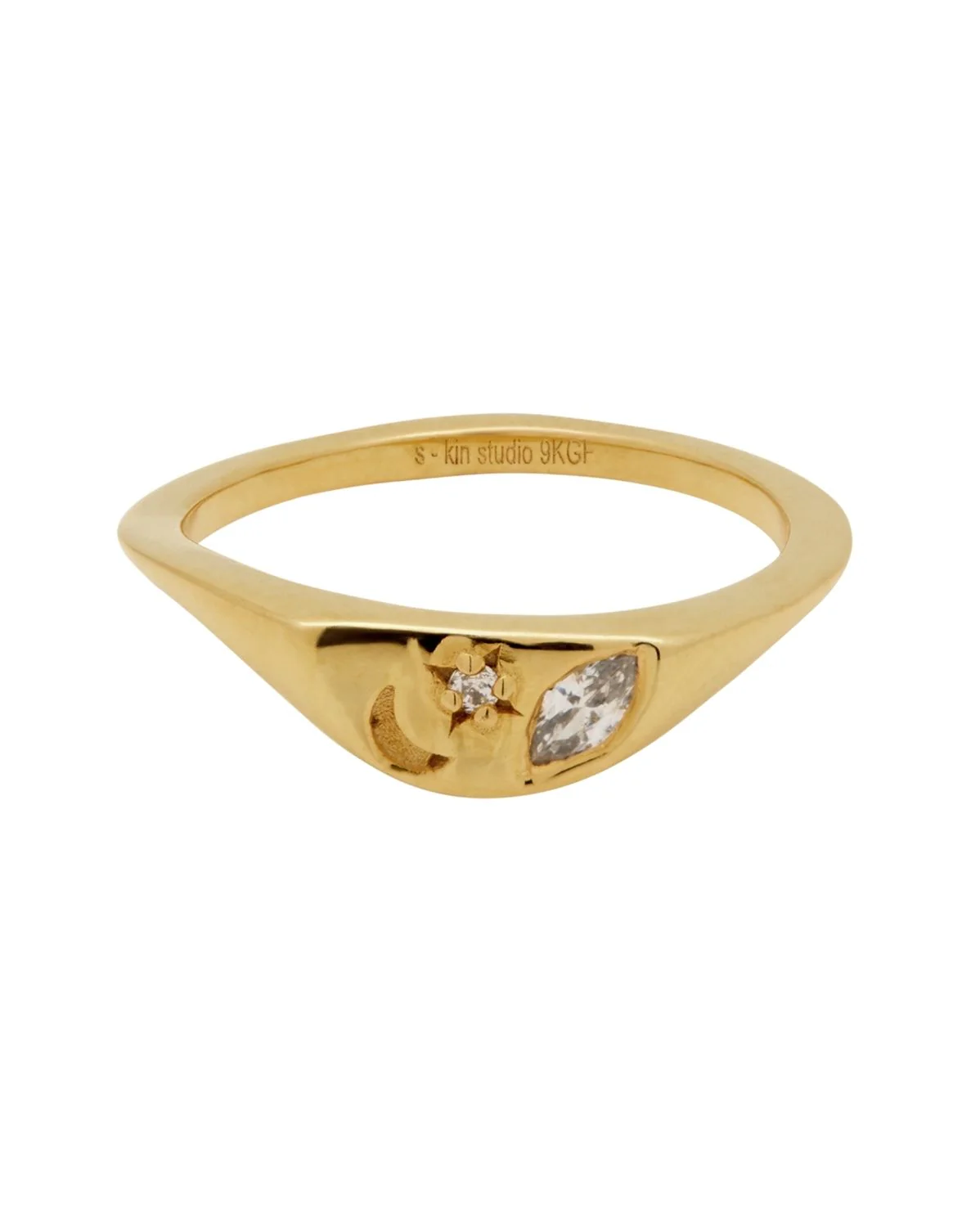 Ayla Half-Moon Signet Ring - Image 12