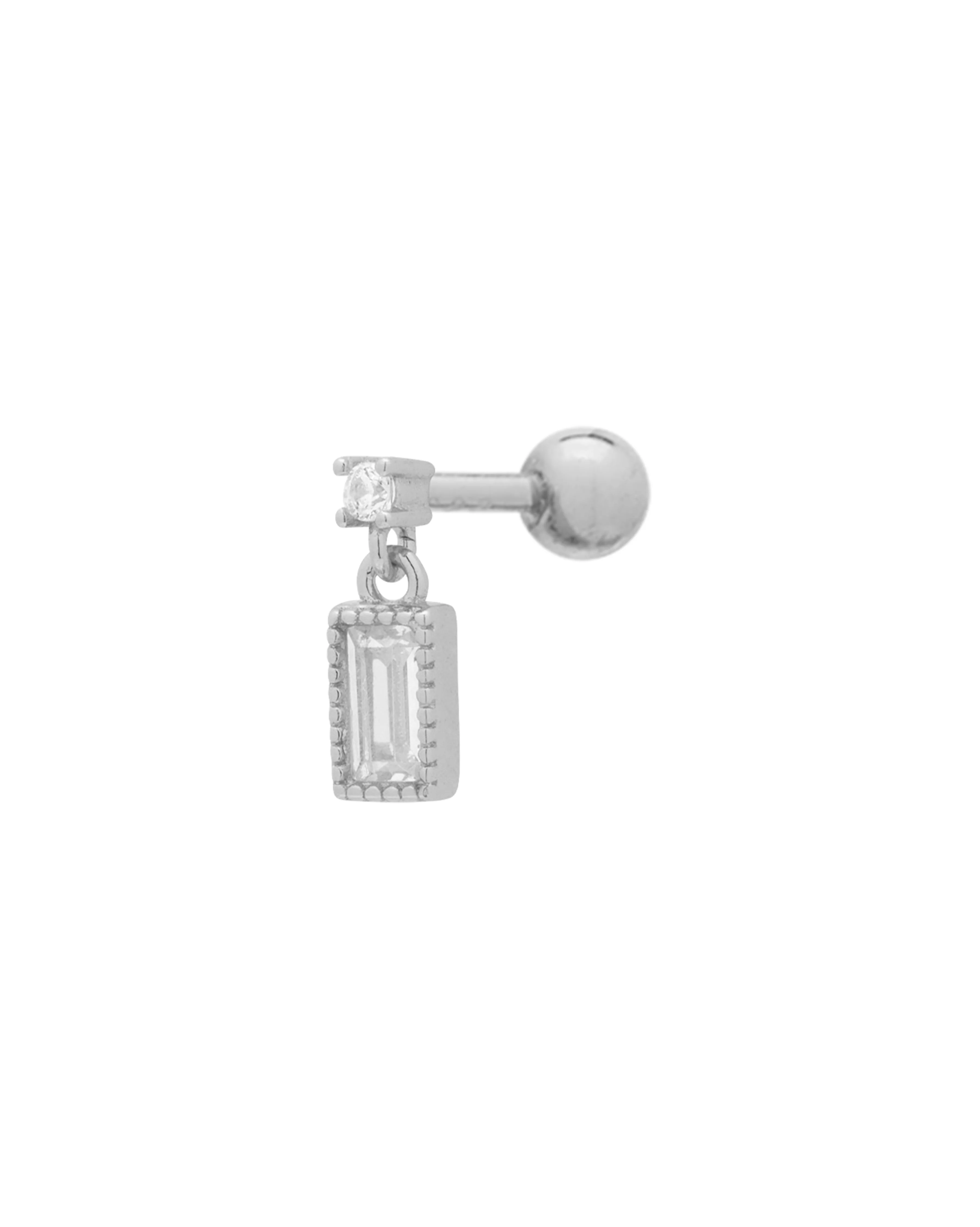 Bagete Dangle Piercing Stud - Sterling Silver - Image 9