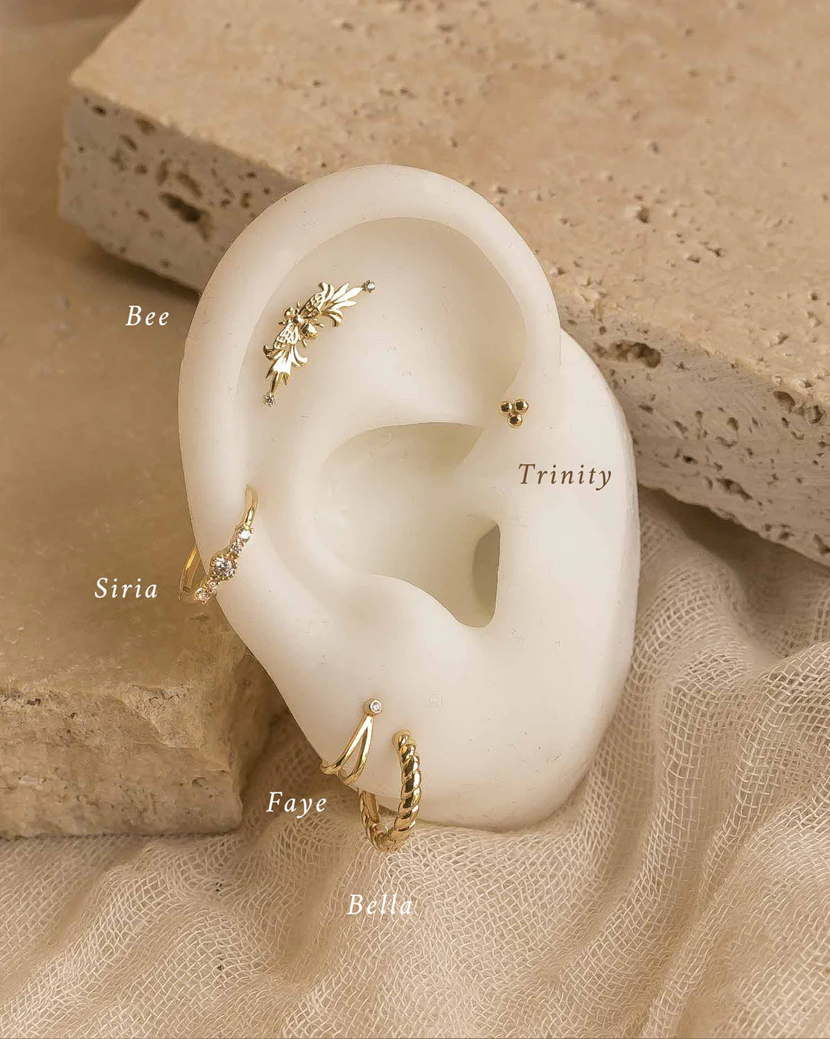 Bee Curve Single Stud - 18K Gold Fill - Image 6