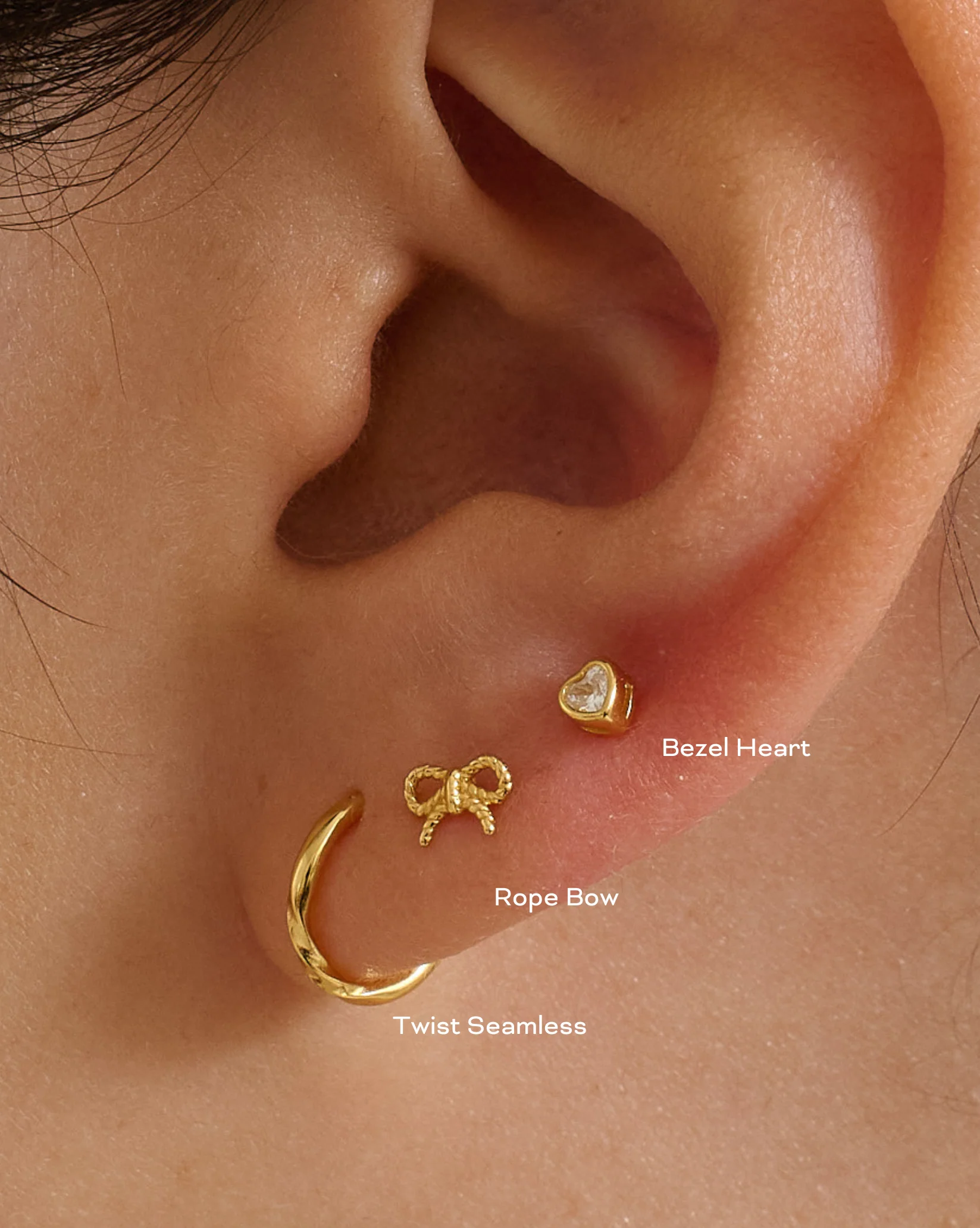 Bezel Heart Stud - Image 3