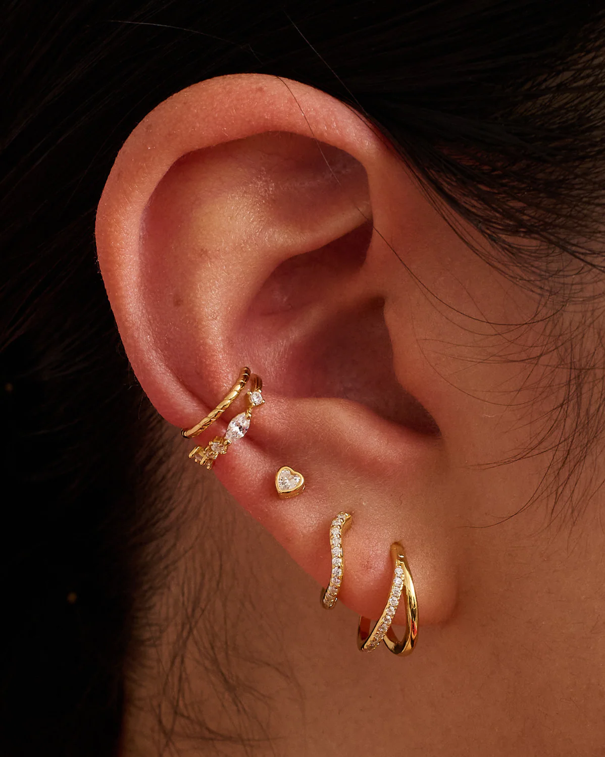 Bezel Heart Stud - Image 4
