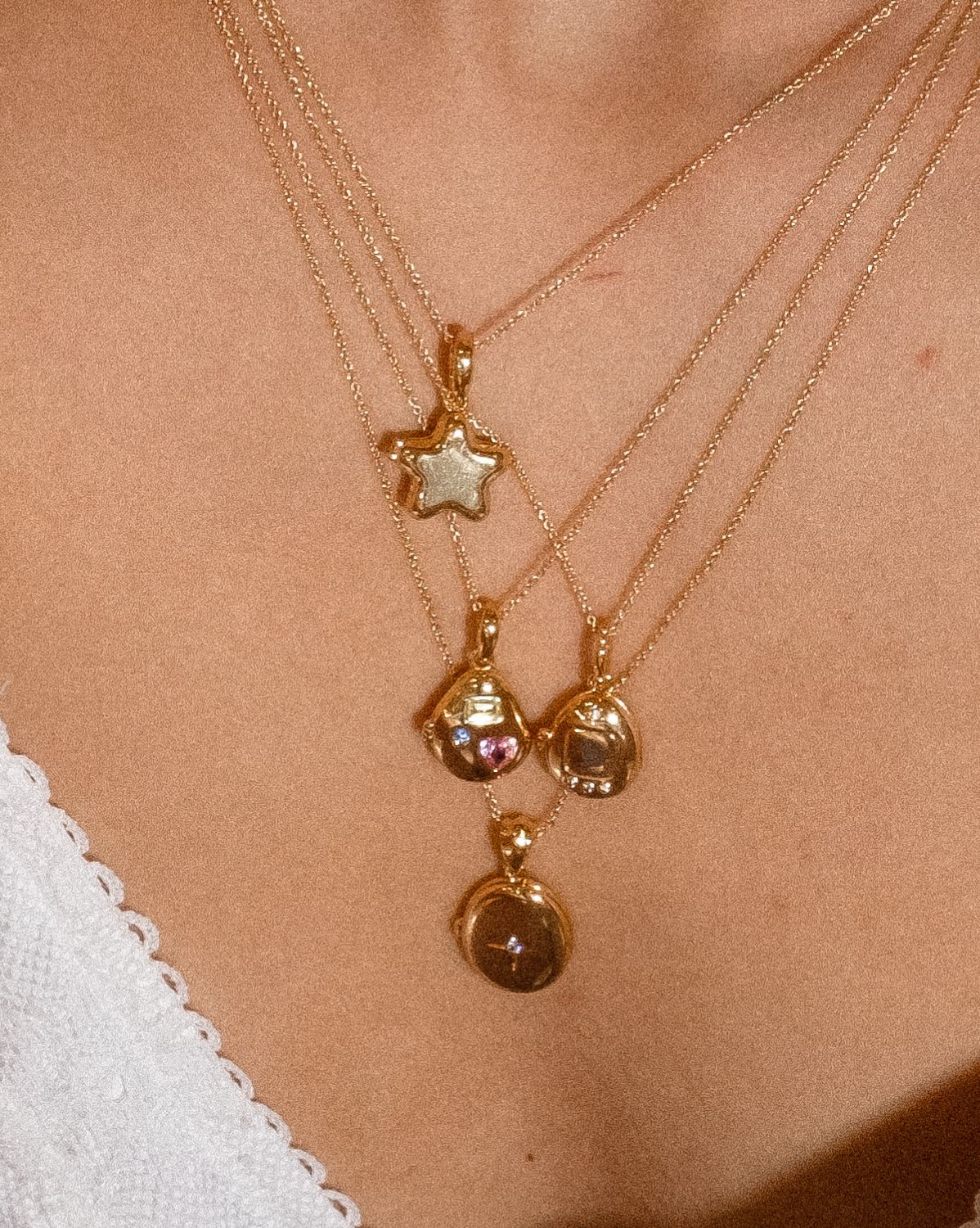 Billie Engravable Gemstone Locket Necklace - Image 4