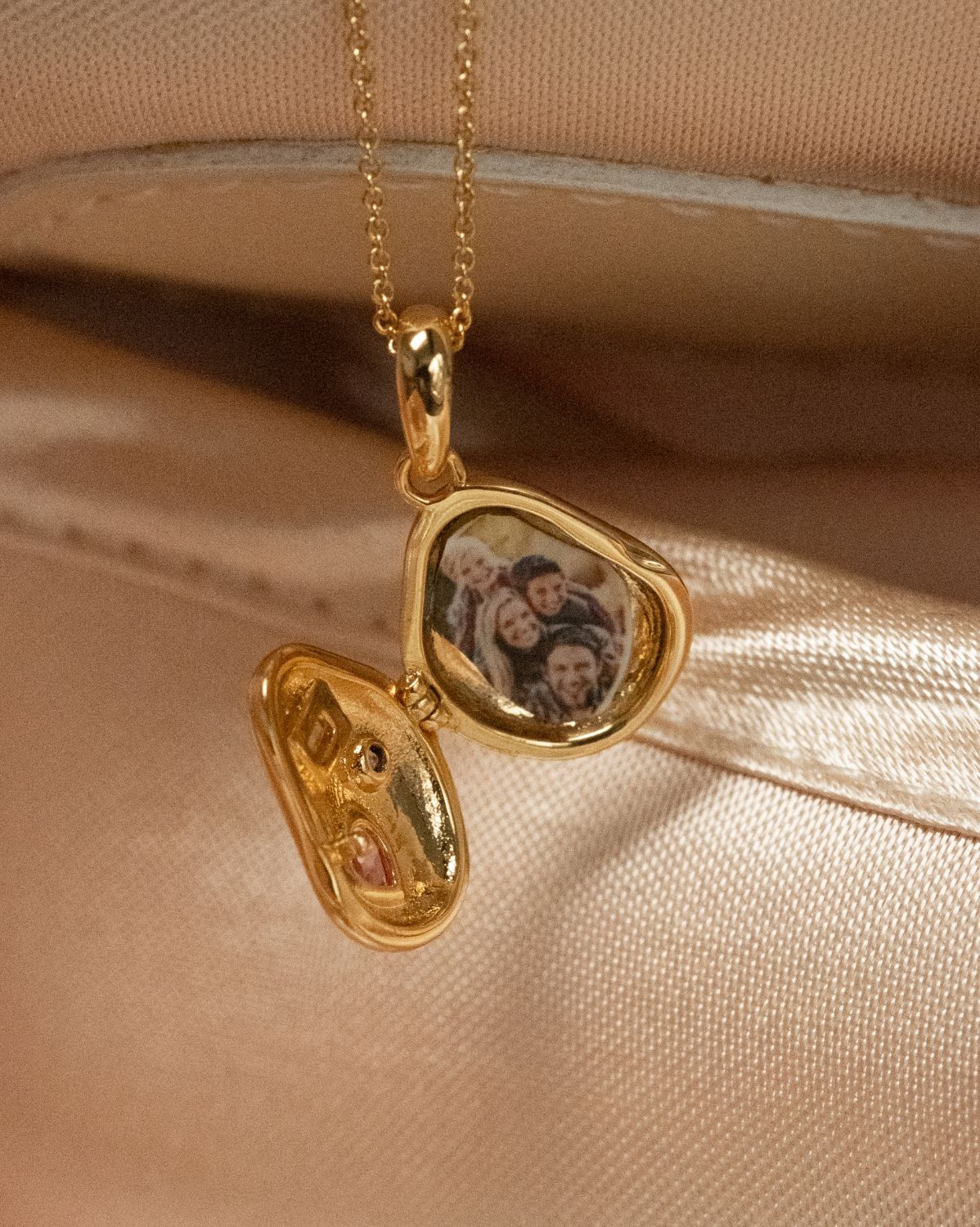Billie Engravable Gemstone Locket Necklace - Image 5
