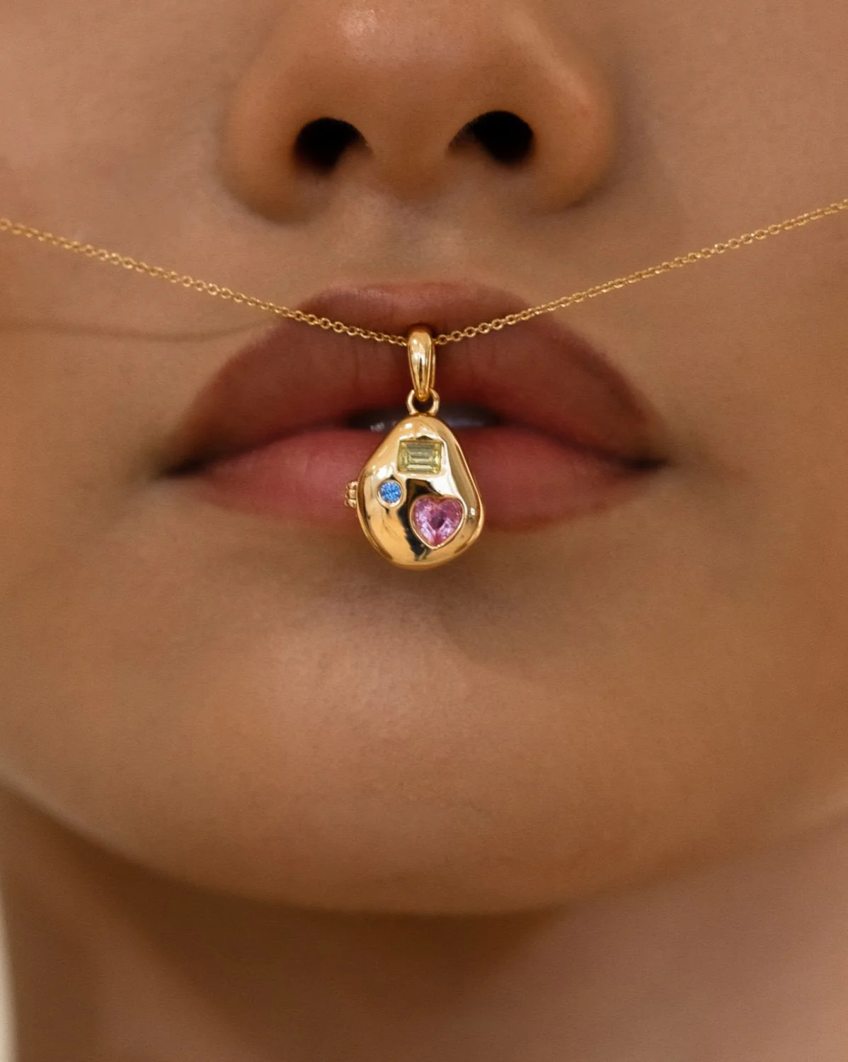 Billie Engravable Gemstone Locket Necklace - Image 8