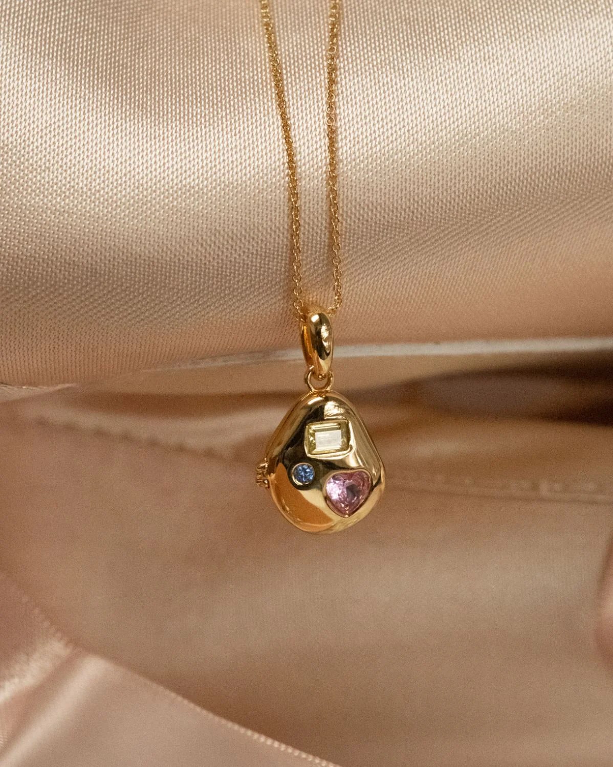 Billie Engravable Gemstone Locket Necklace - Image 9