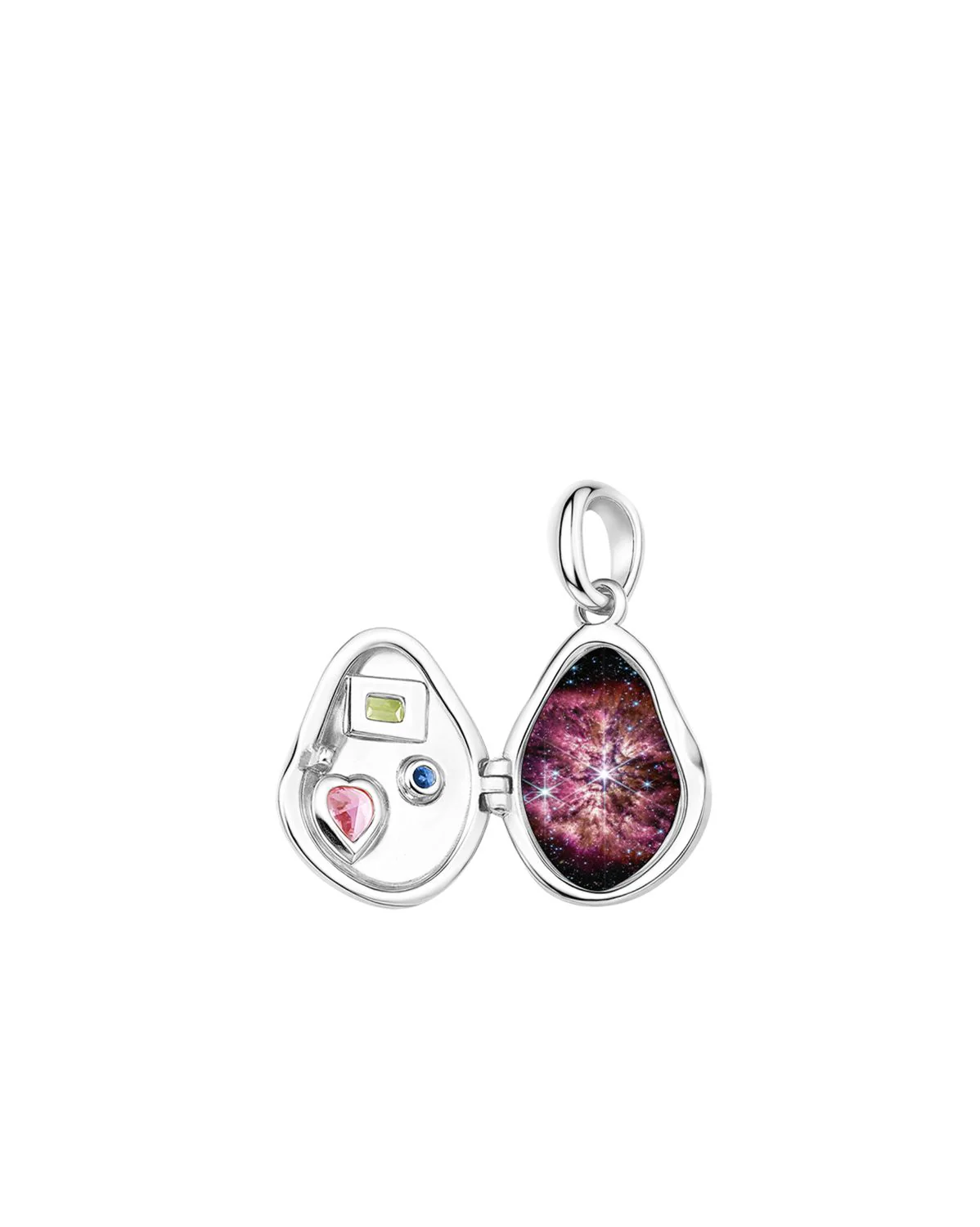 Billie Engravable Gemstone Locket Necklace - Sterling Silver - Image 10