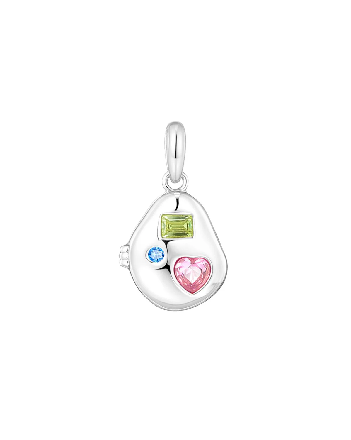Billie Engravable Gemstone Locket Necklace - Sterling Silver - Image 12