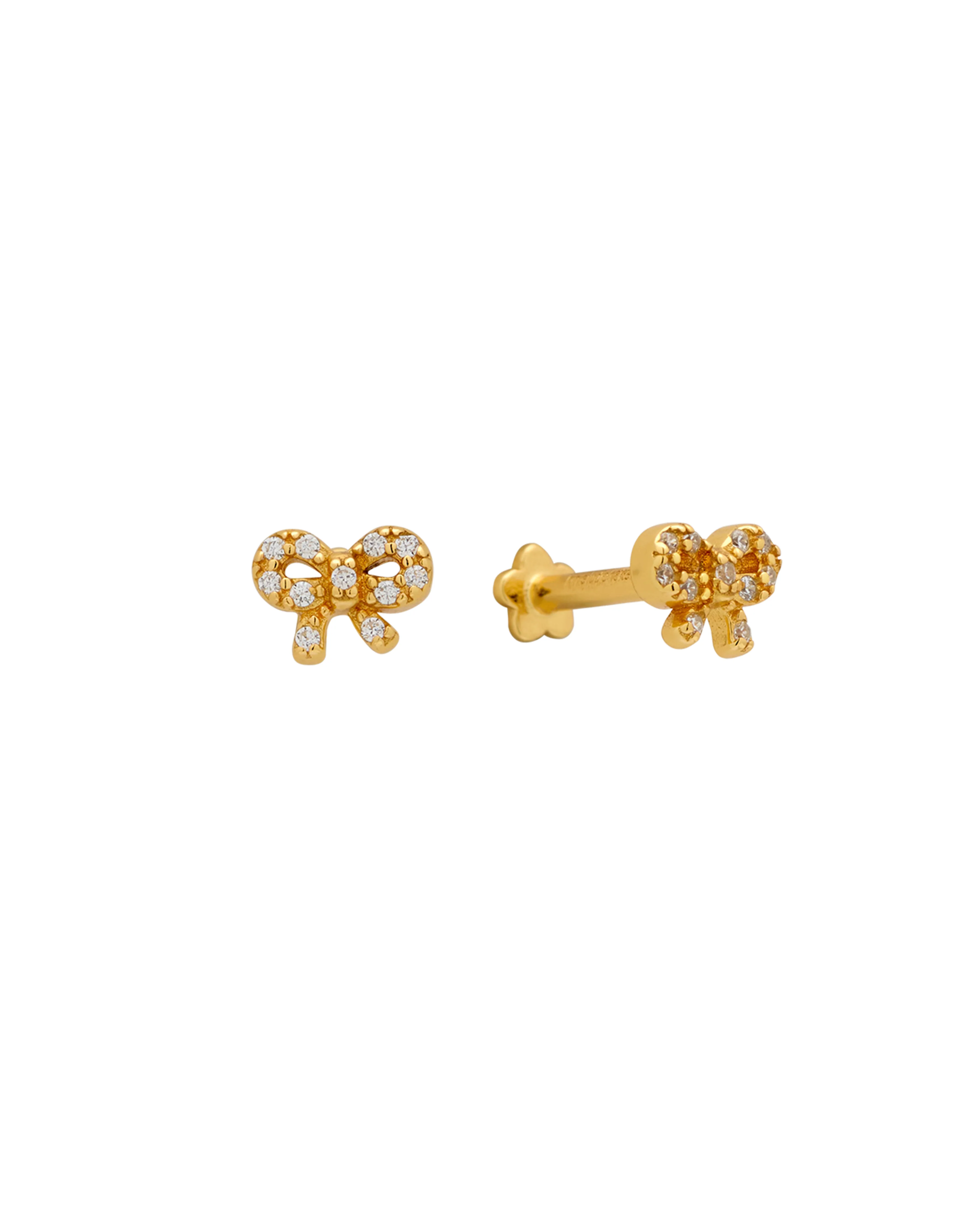 Bow Pave Piercings - Clear CZ