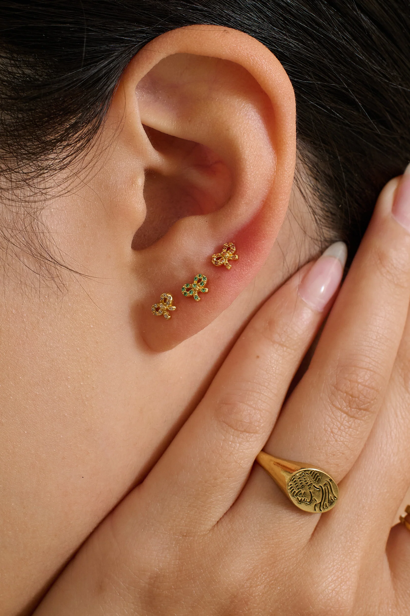 Bow Pave Piercings - Clear CZ - Image 6