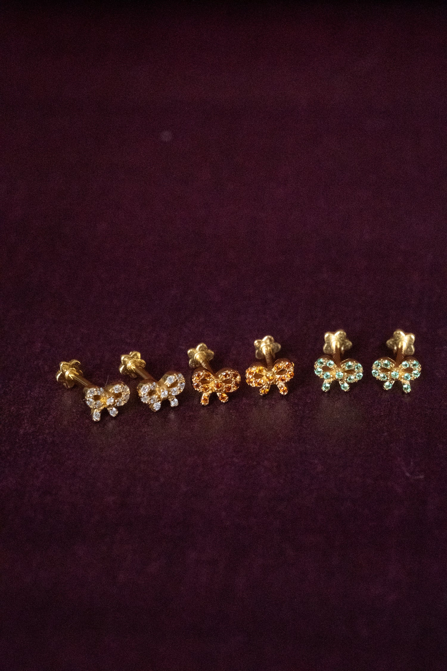 Bow Pave Piercings - Clear CZ - Image 9