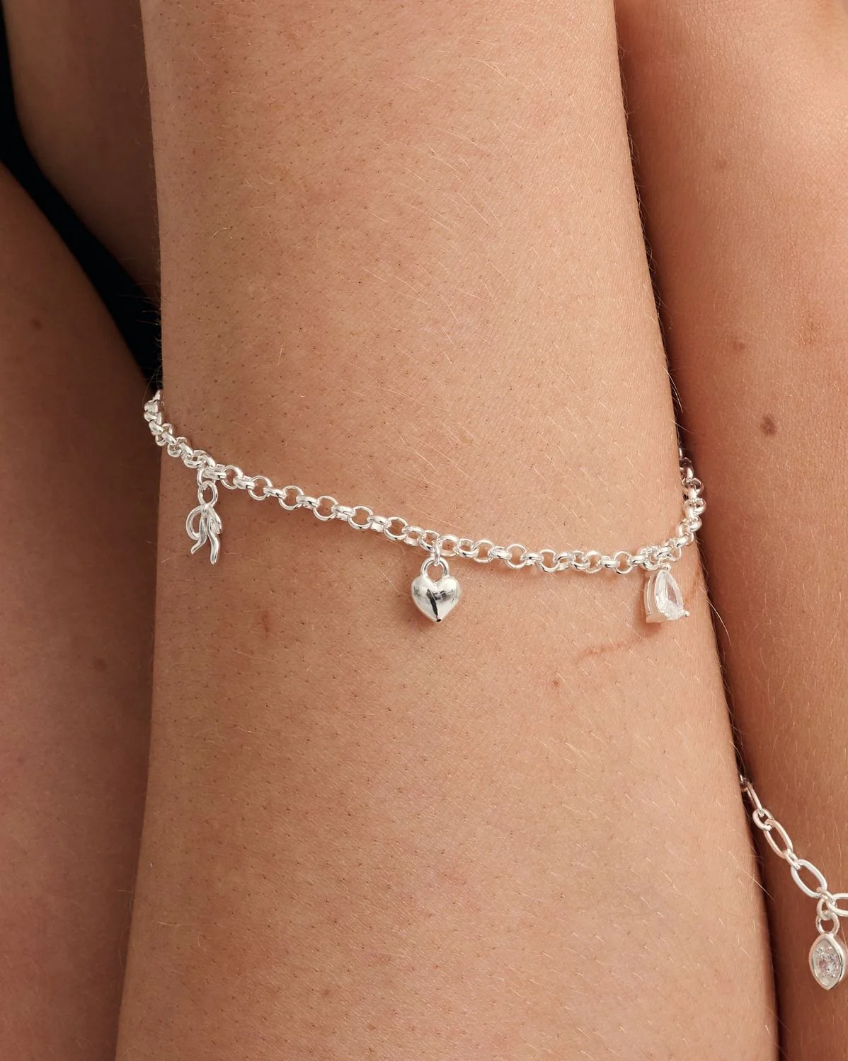 Bubble Heart Charm - Sterling Silver - Image 2