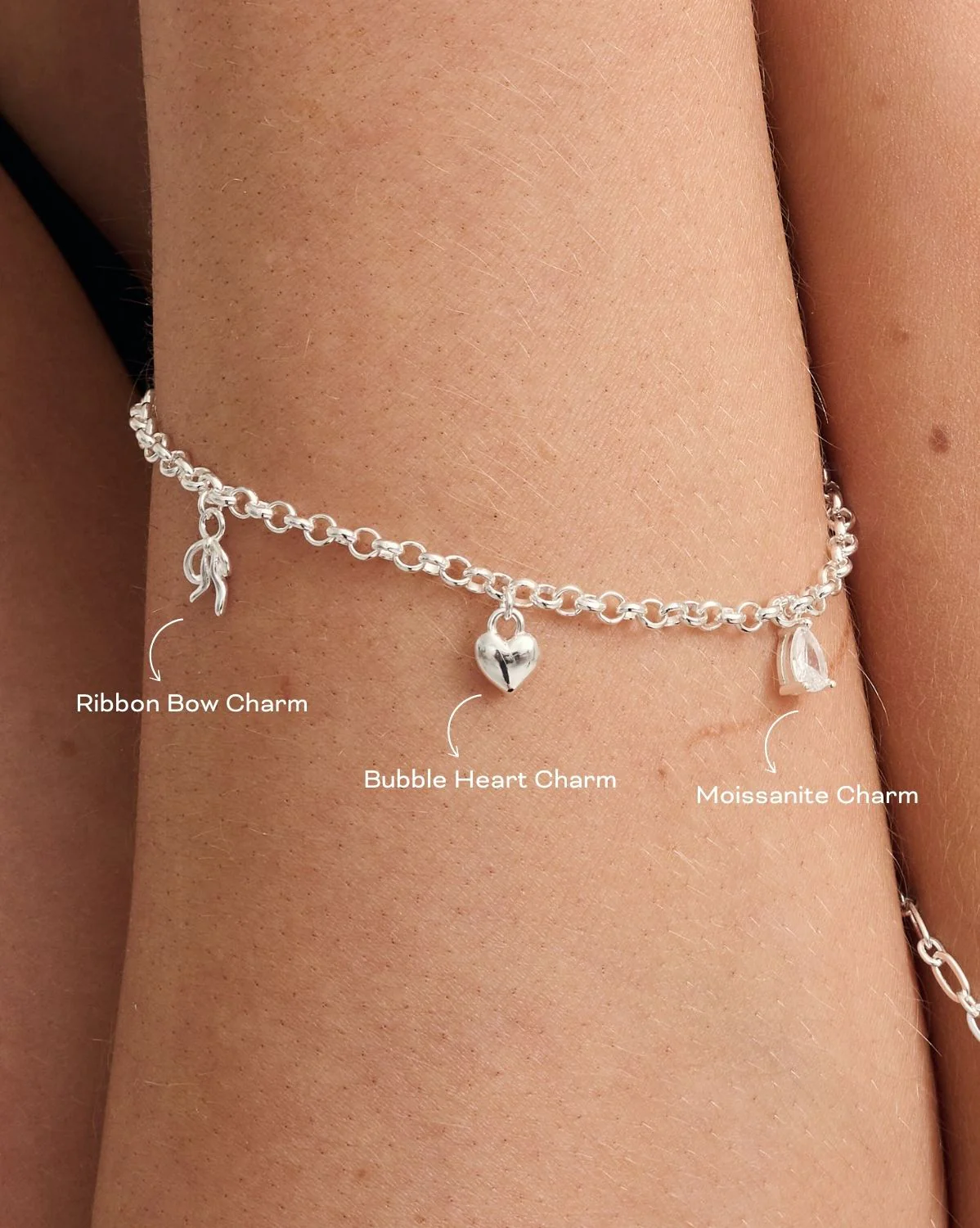 Bubble Heart Charm - Sterling Silver - Image 6