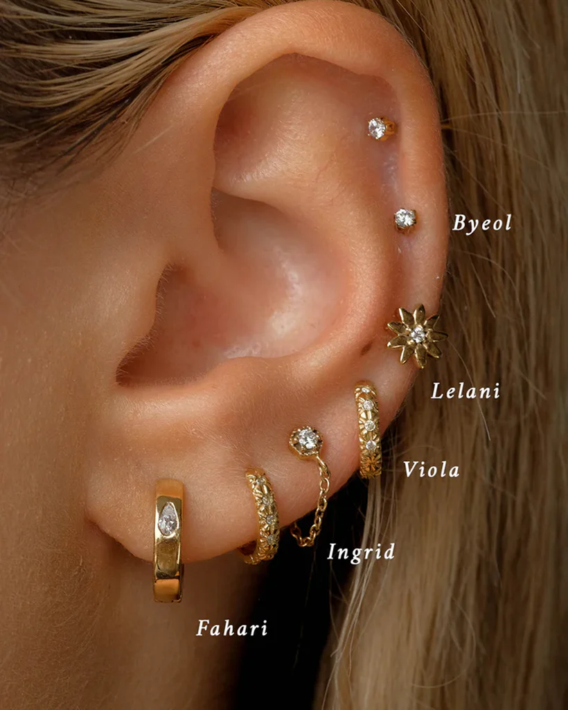 Byeol Solid Gold Diamond Stud - Image 3