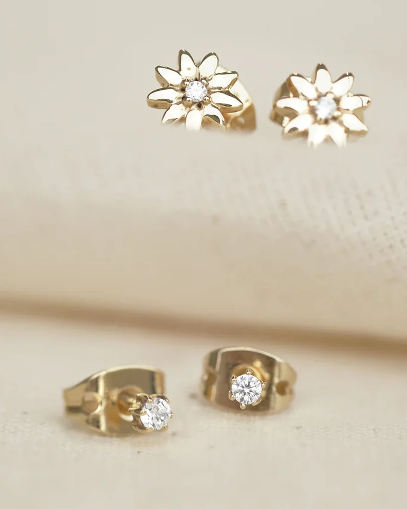 Byeol Solid Gold Diamond Stud - Image 6