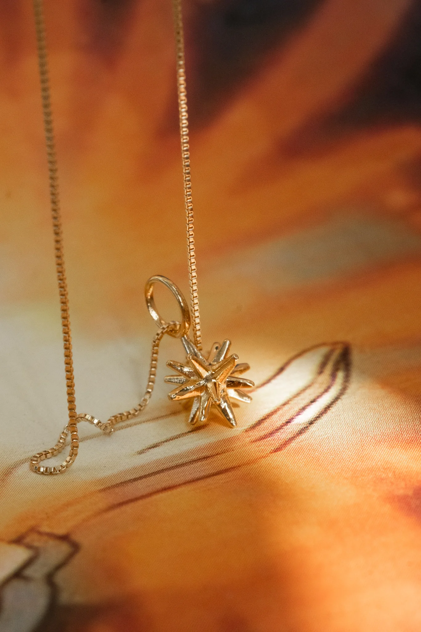 Solid Gold Calcifer Star-form Pendant - Image 5