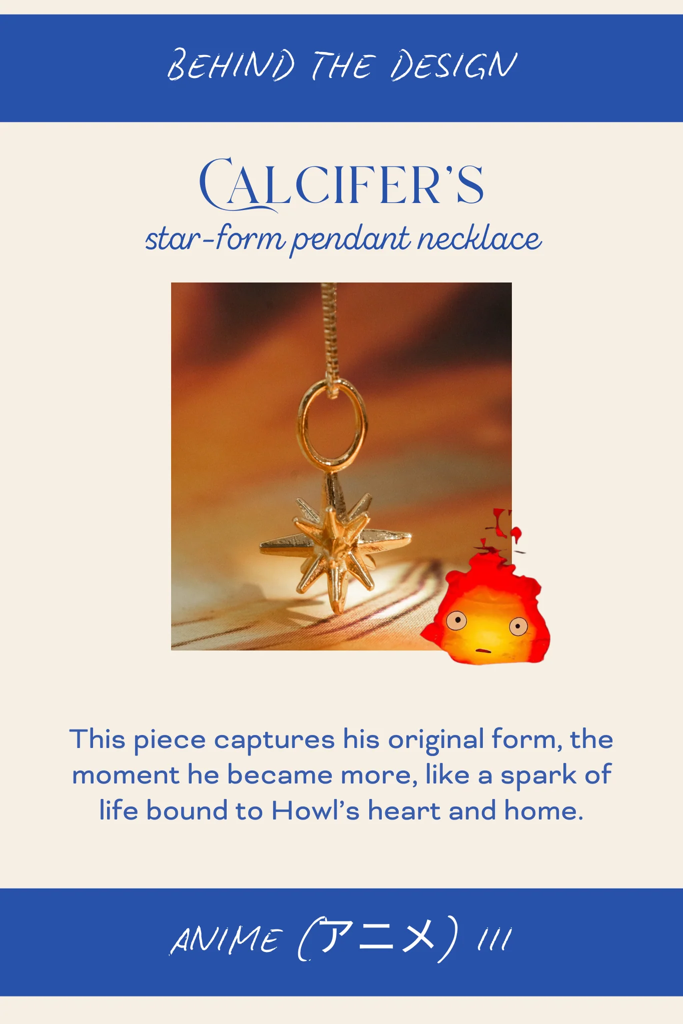 Solid Gold Calcifer Star-form Pendant - Image 6