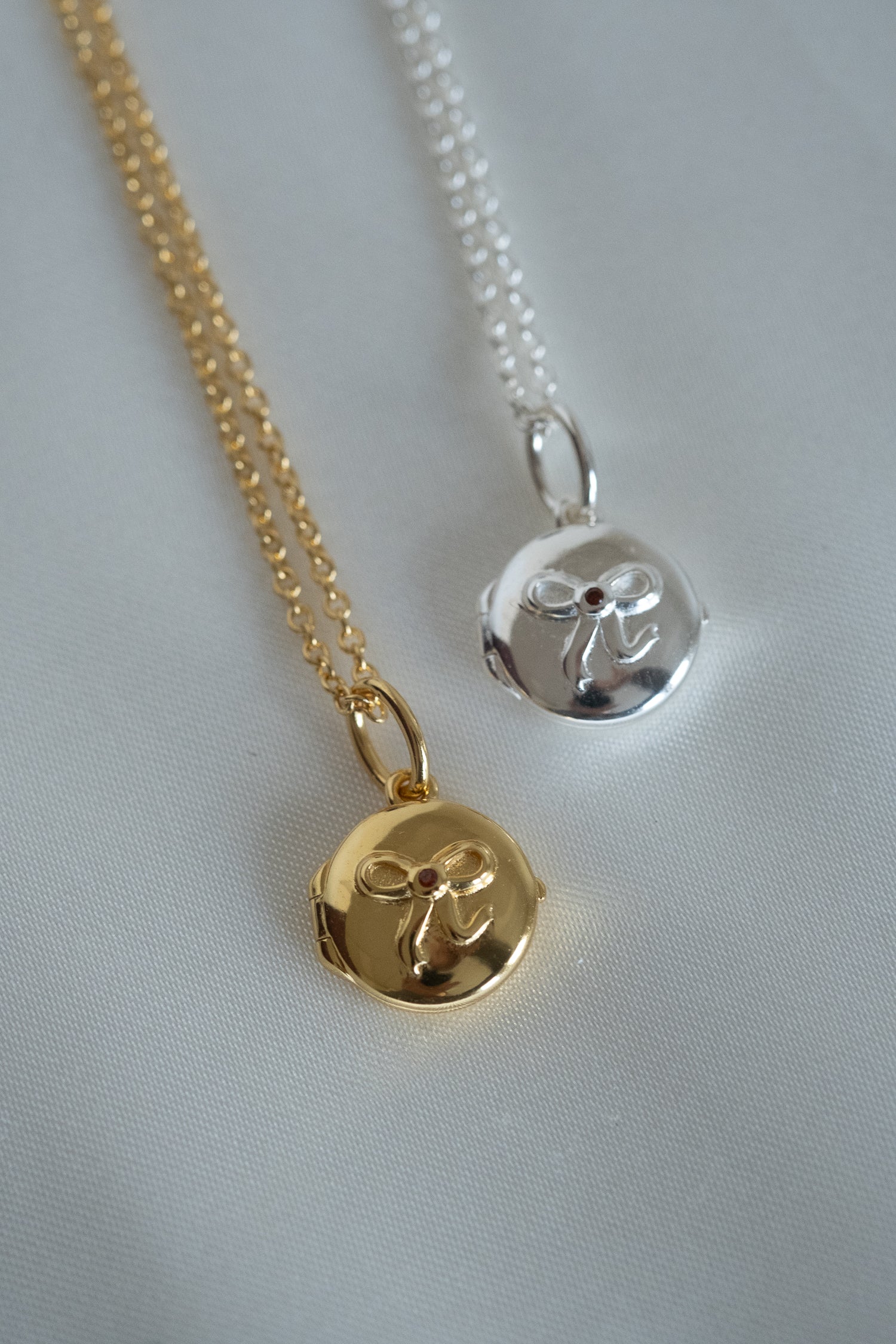 Carla Bow Engravable Locket Necklace - Sterling Silver - Image 3