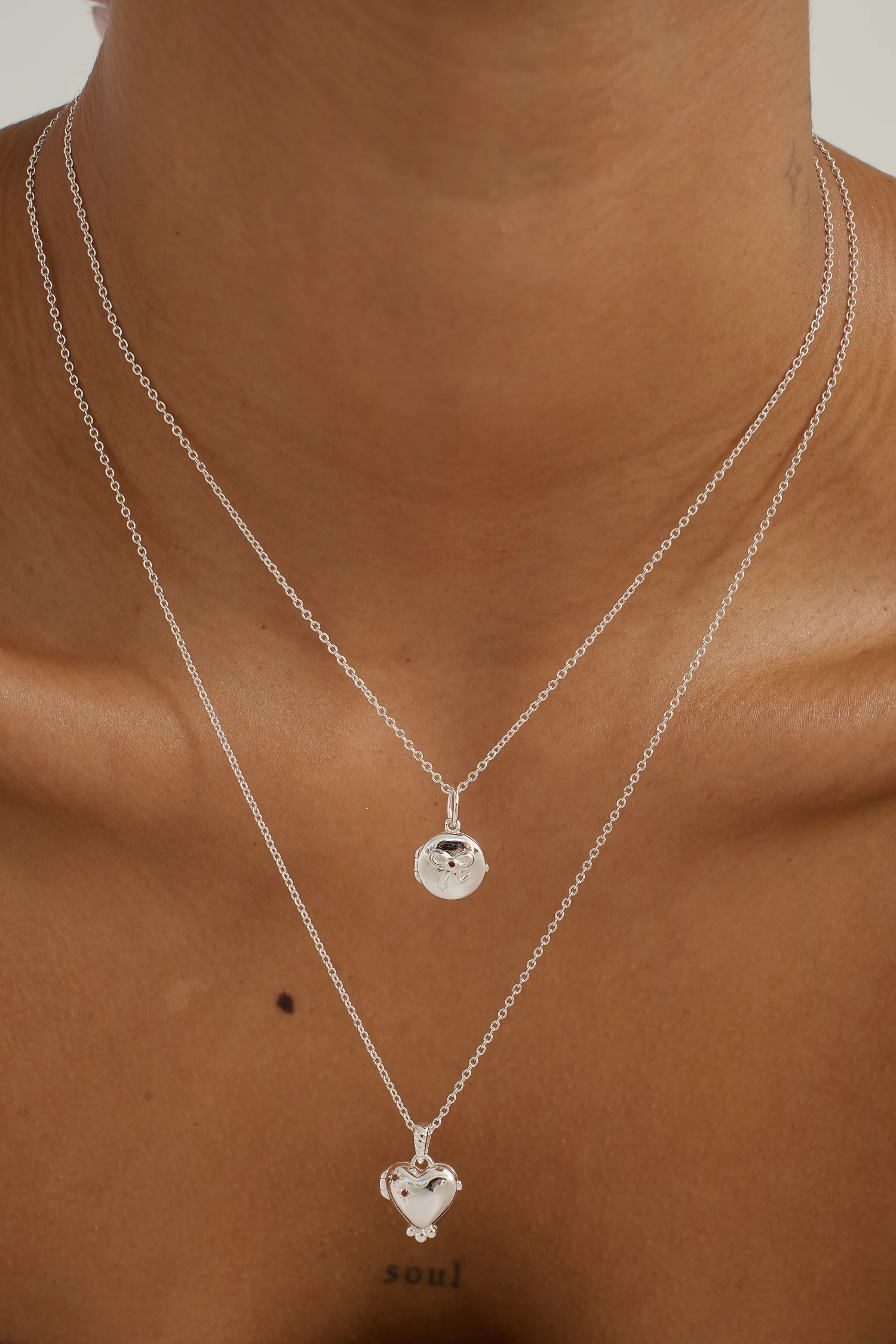 Carla Bow Engravable Locket Necklace - Sterling Silver - Image 5