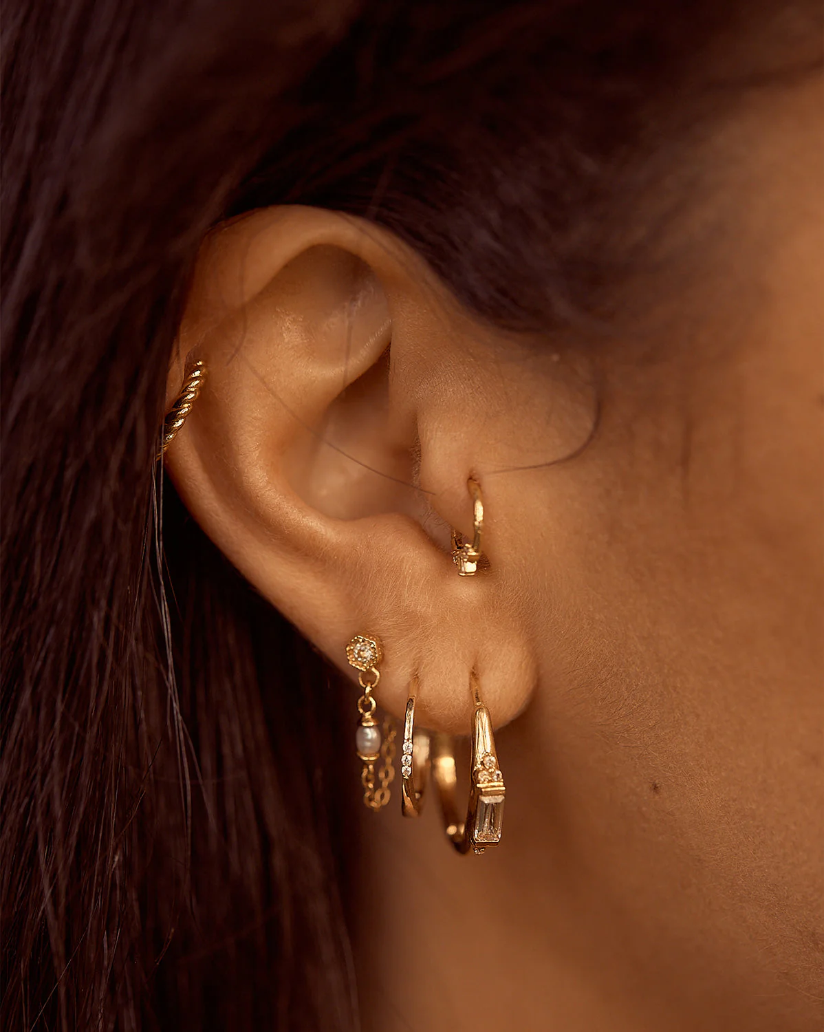 Caroline Baguette Hoops - Image 5