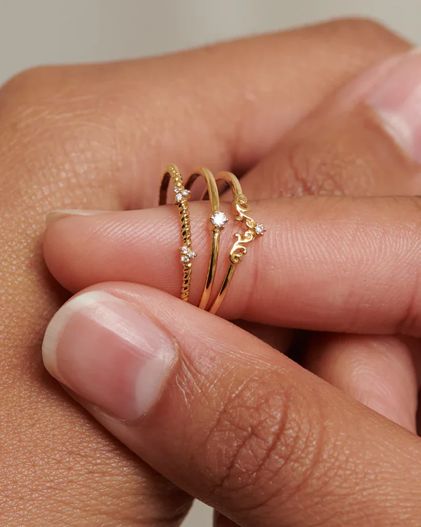 Cassia Solid Gold Stacking Ring - Image 2