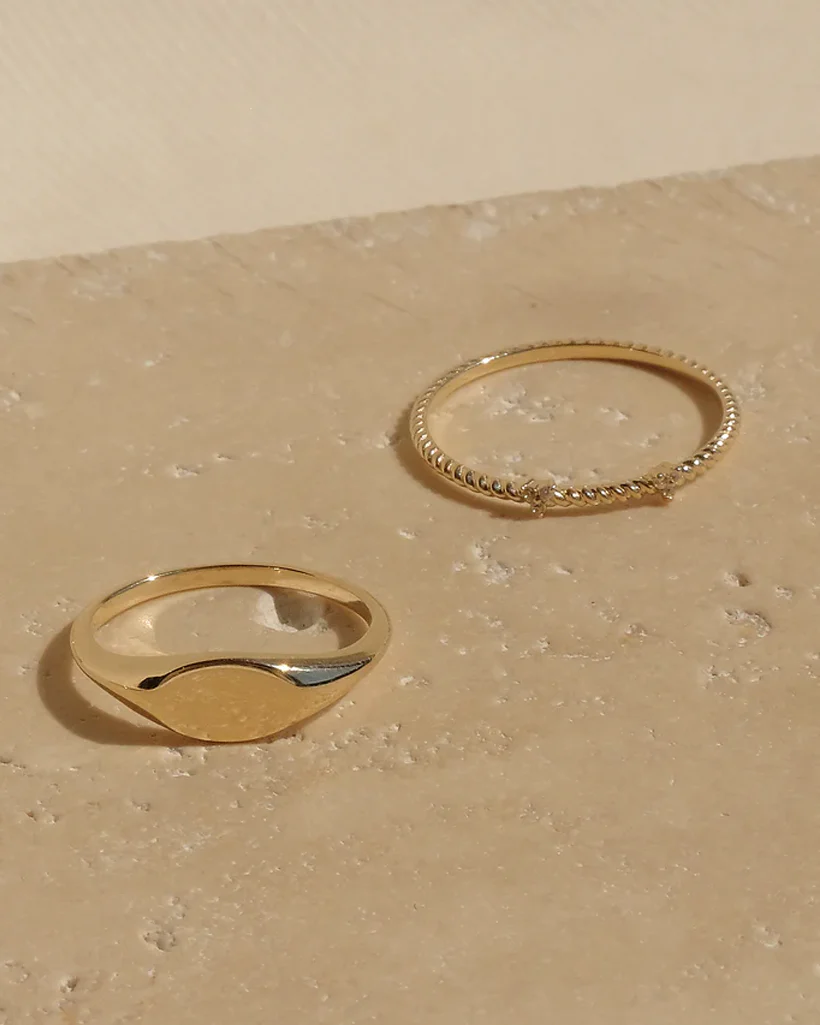 Cassia Solid Gold Stacking Ring - Image 4