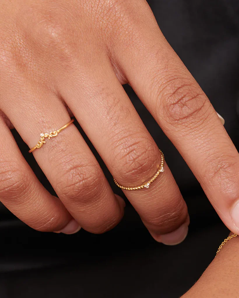 Cassia Solid Gold Stacking Ring - Image 5