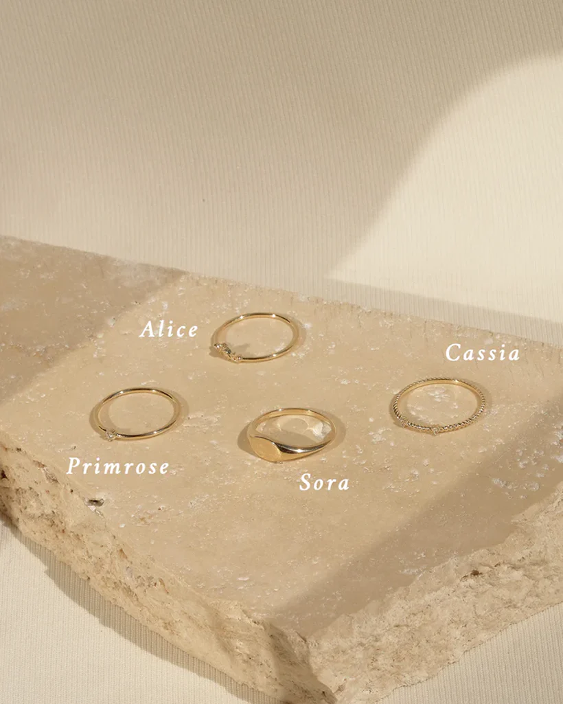Cassia Solid Gold Stacking Ring - Image 7