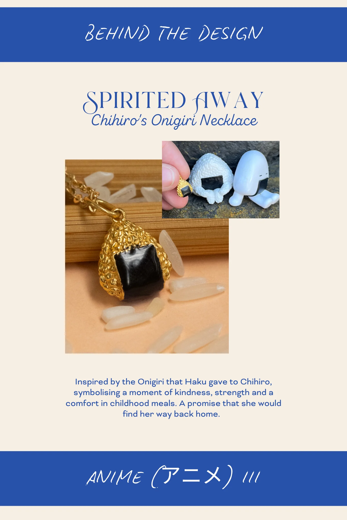Solid Gold Chihiro's Onigiri Pendant - Image 7